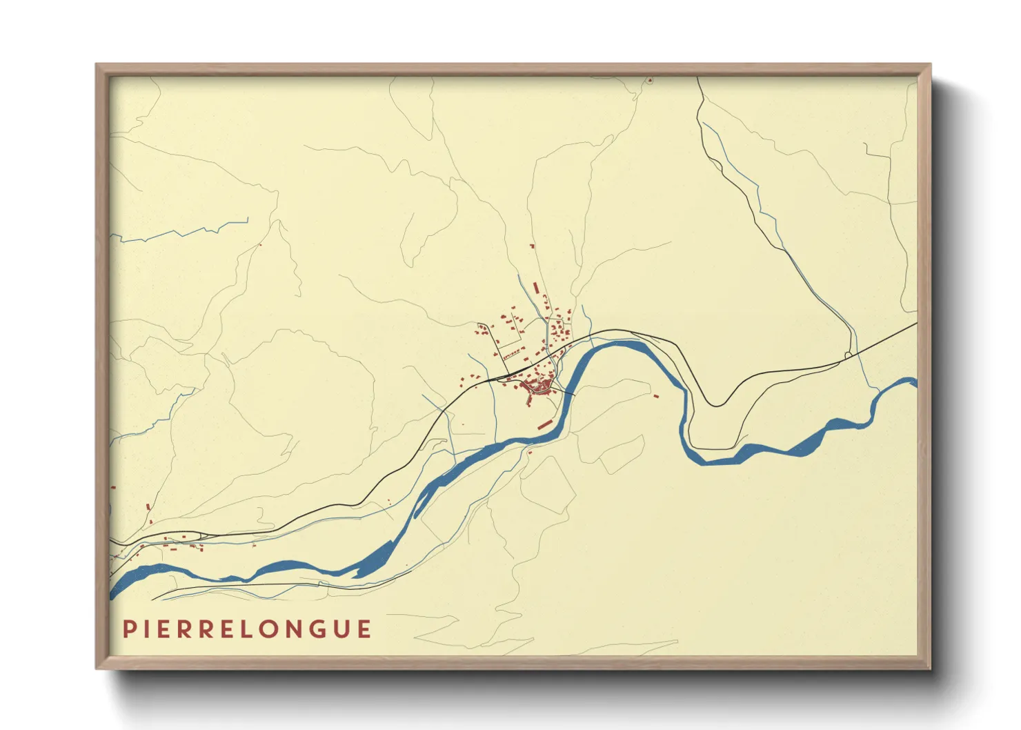 Une affiche de carte sur Pierrelongue