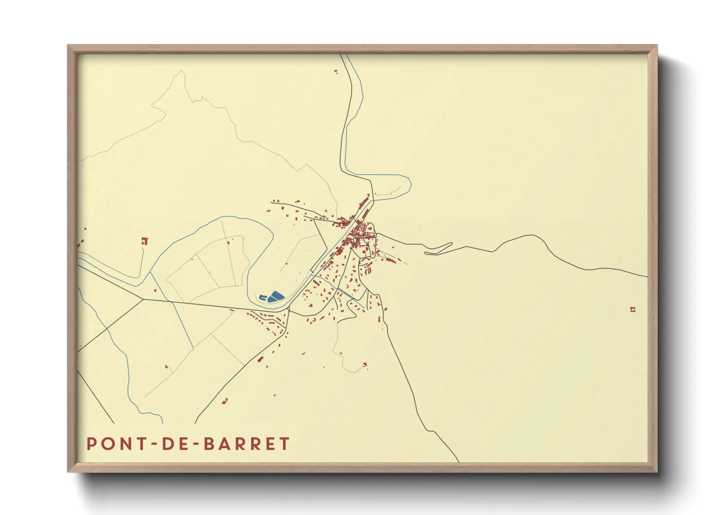 Une affiche de carte sur Pont-de-Barret
