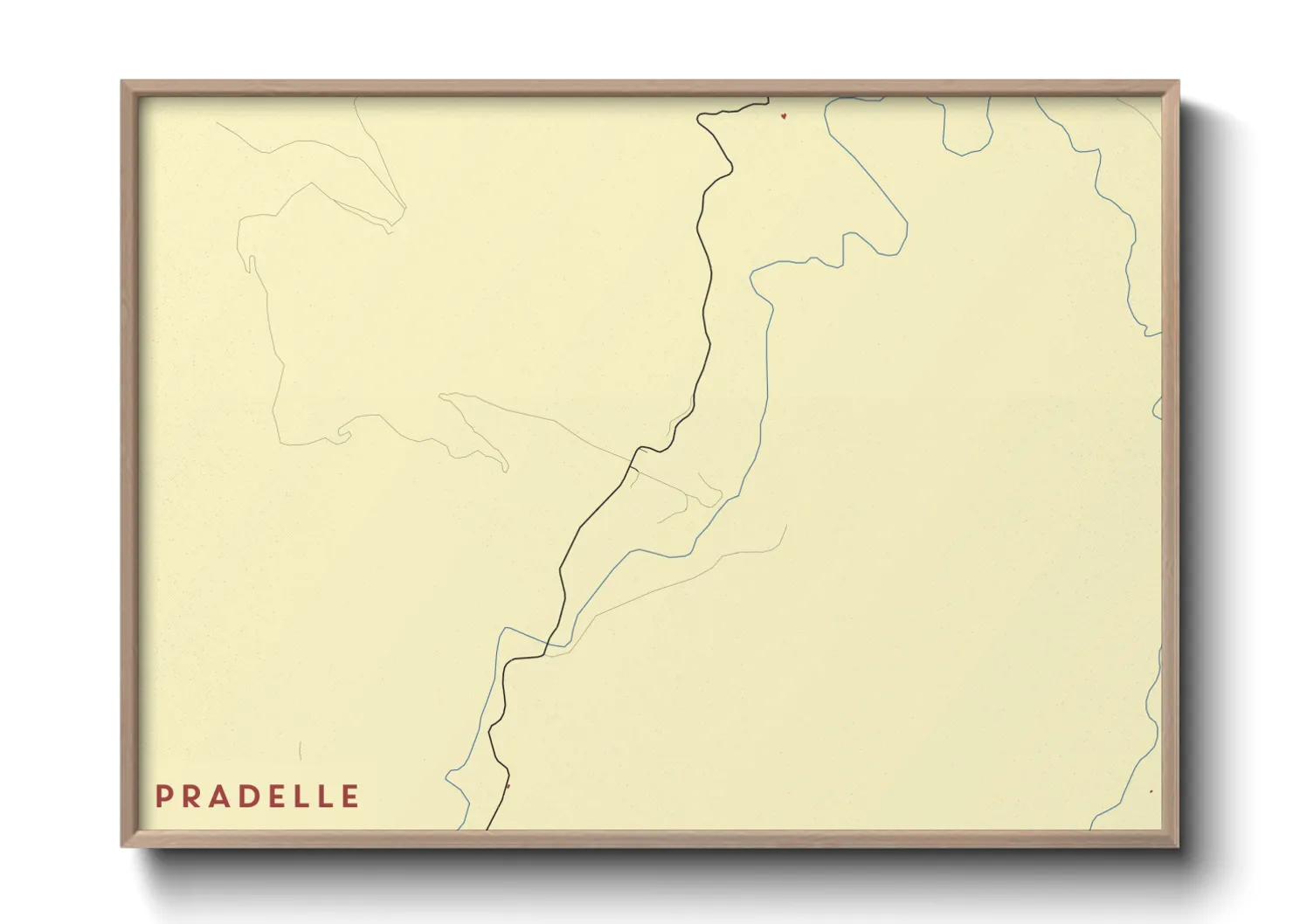 Une affiche de carte sur Pradelle
