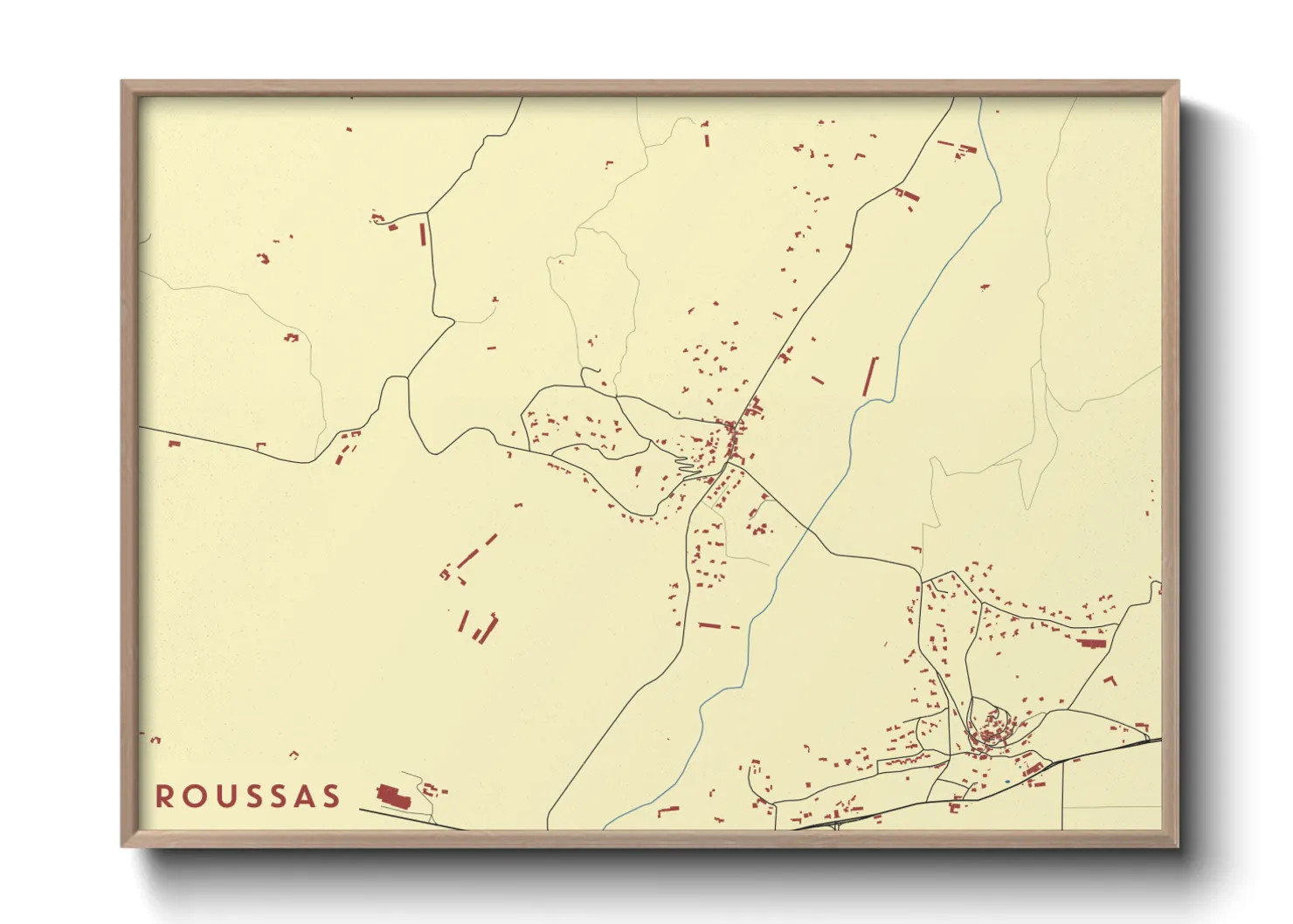 Une affiche de carte sur Roussas