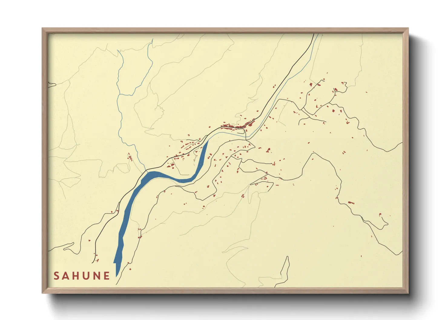 Une affiche de carte sur Sahune