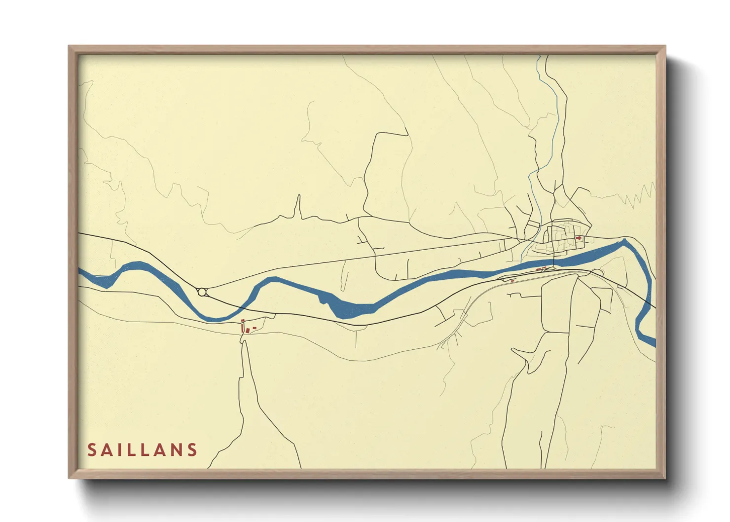 Une affiche de carte sur Saillans