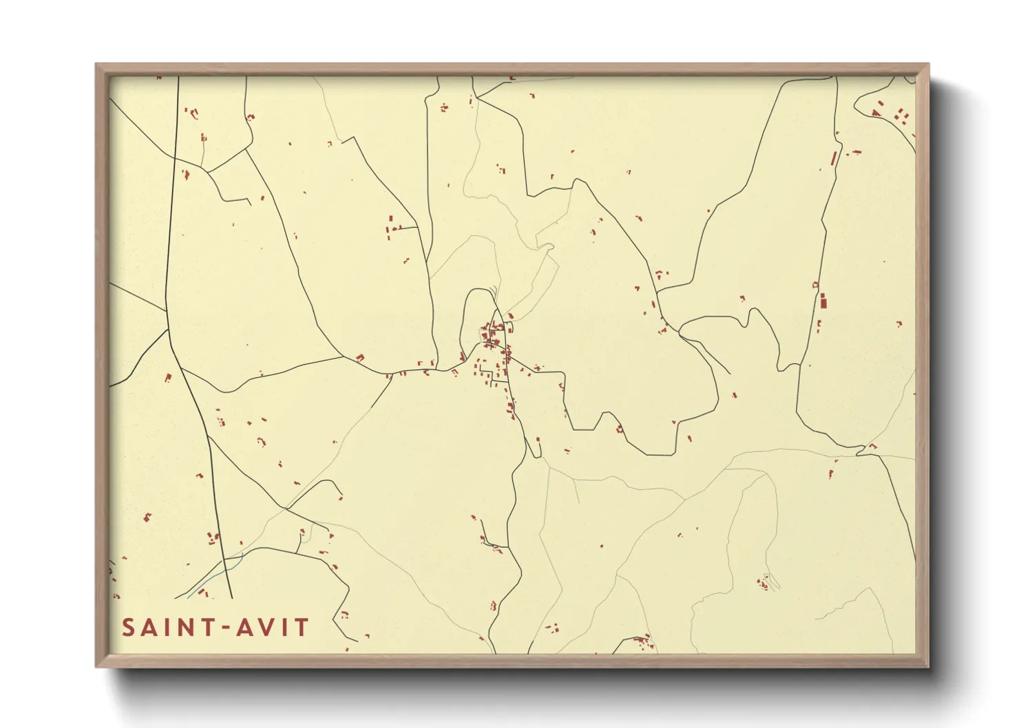 Une affiche de carte sur Saint-Avit