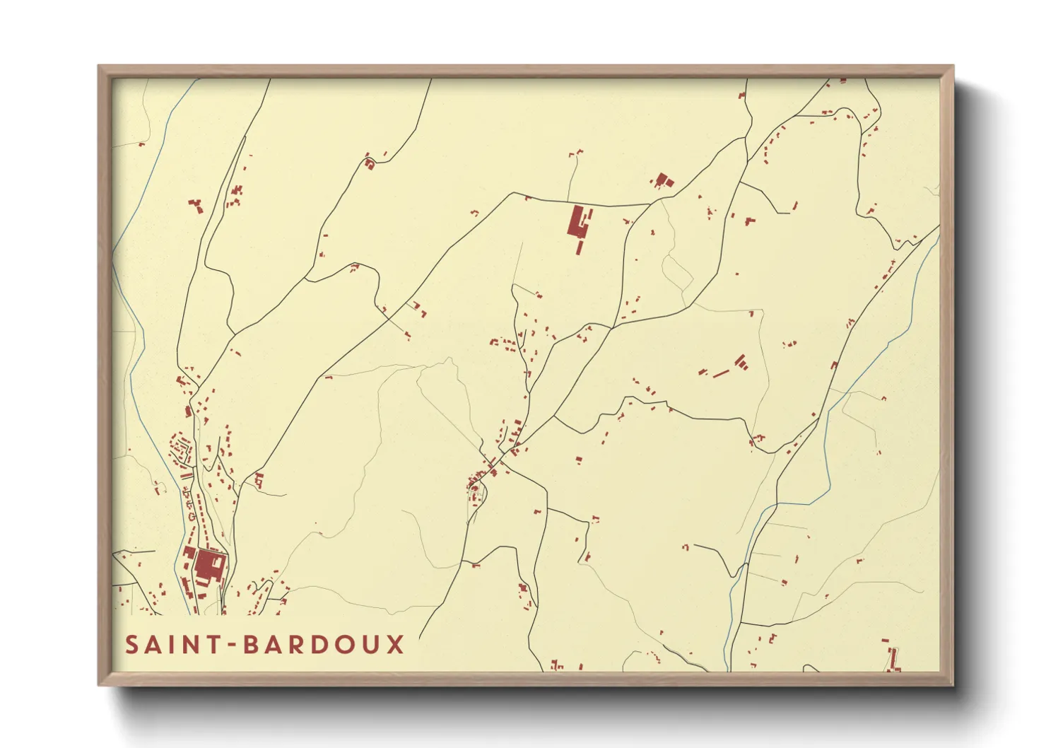 Une affiche de carte sur Saint-Bardoux