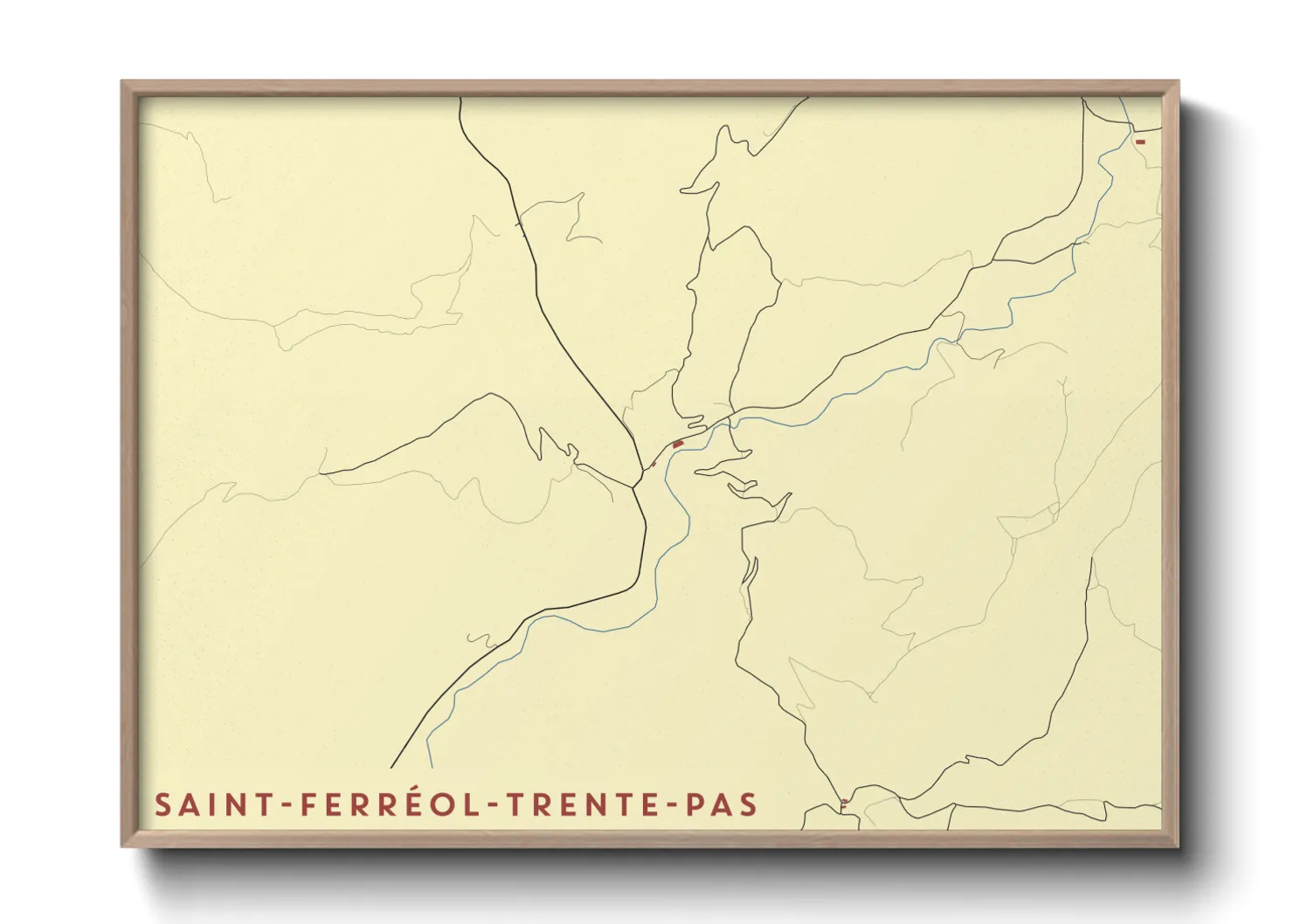 Une affiche de carte sur Saint-Ferréol-Trente-Pas