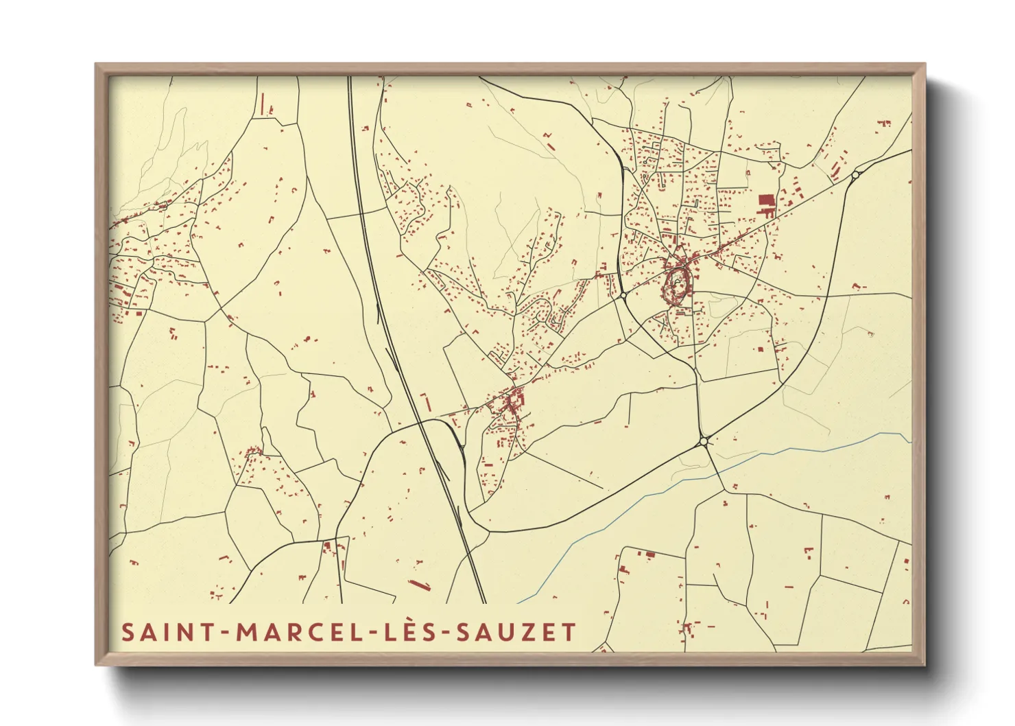 Une affiche de carte sur Saint-Marcel-lès-Sauzet
