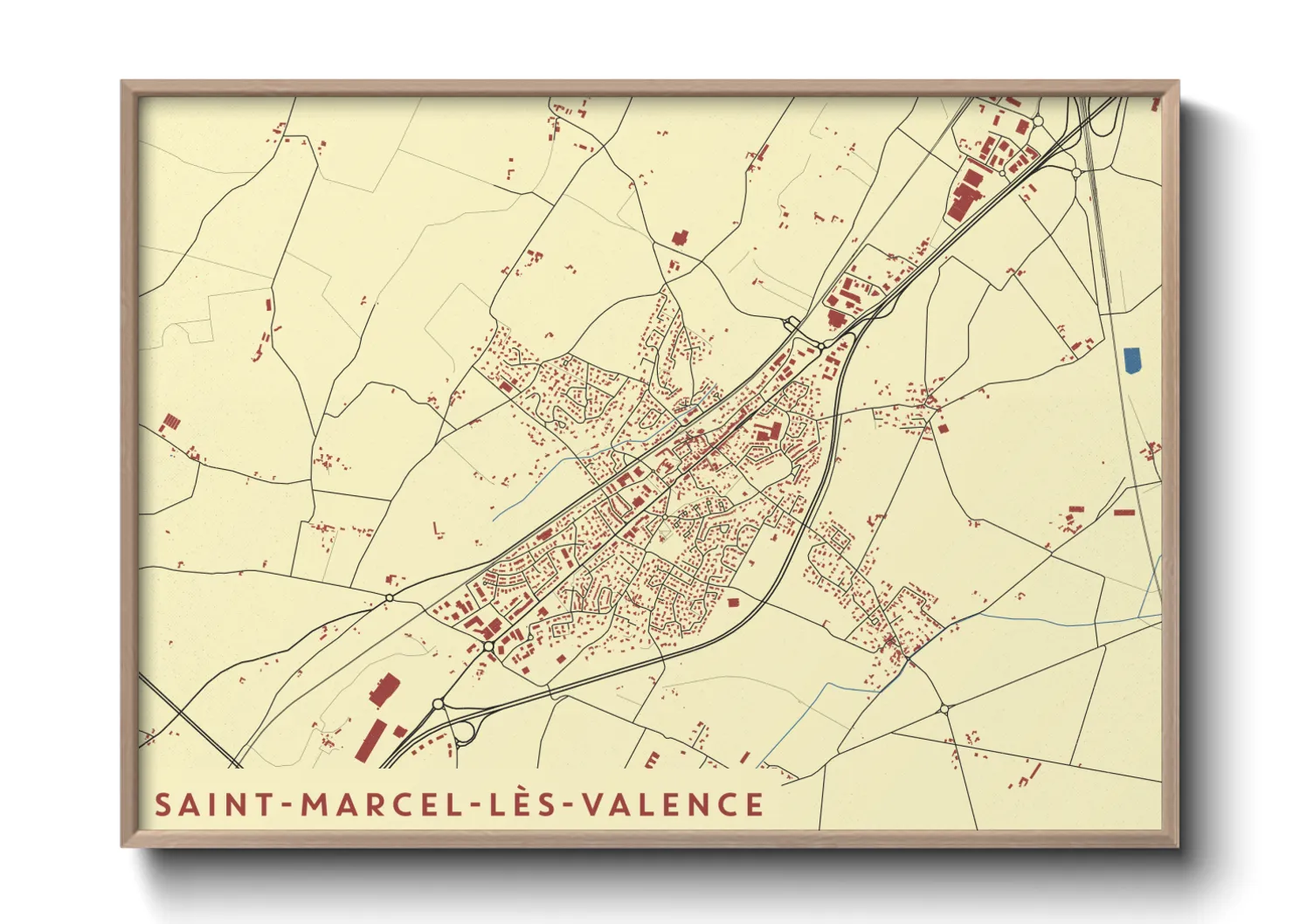 Une affiche de carte sur Saint-Marcel-lès-Valence