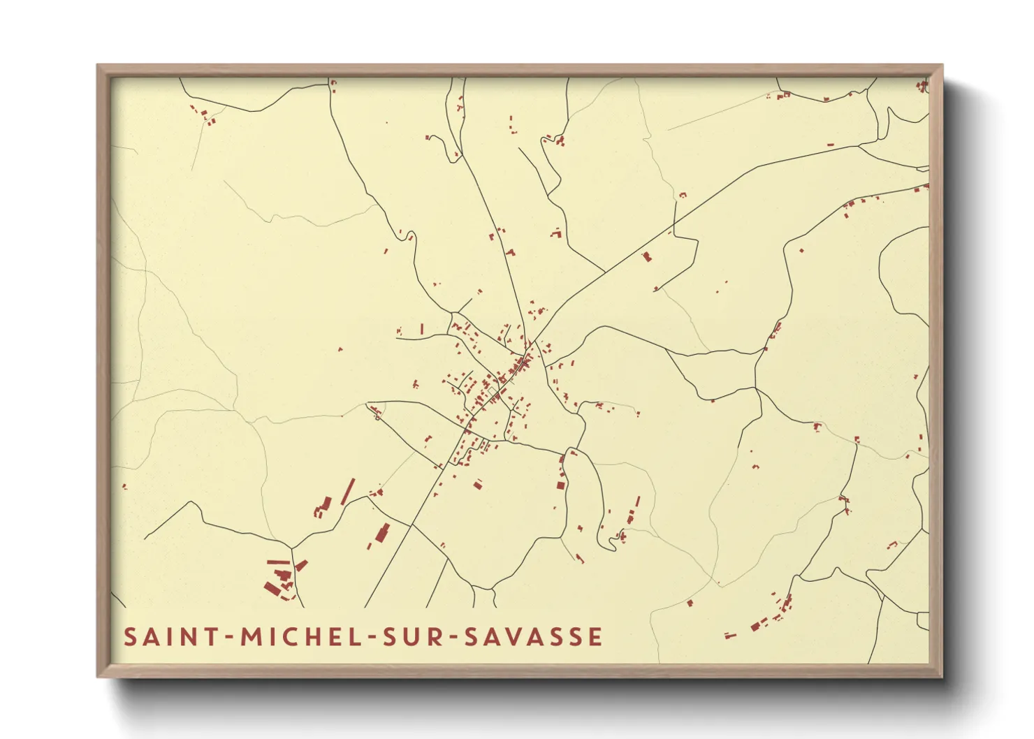 Une affiche de carte sur Saint-Michel-sur-Savasse