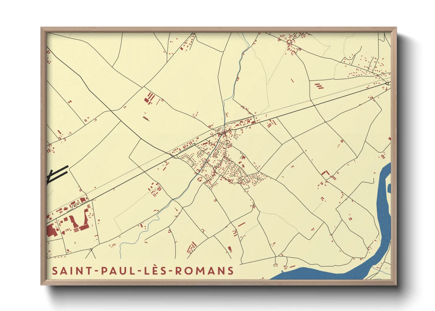 Une affiche de carte sur Saint-Paul-lès-Romans