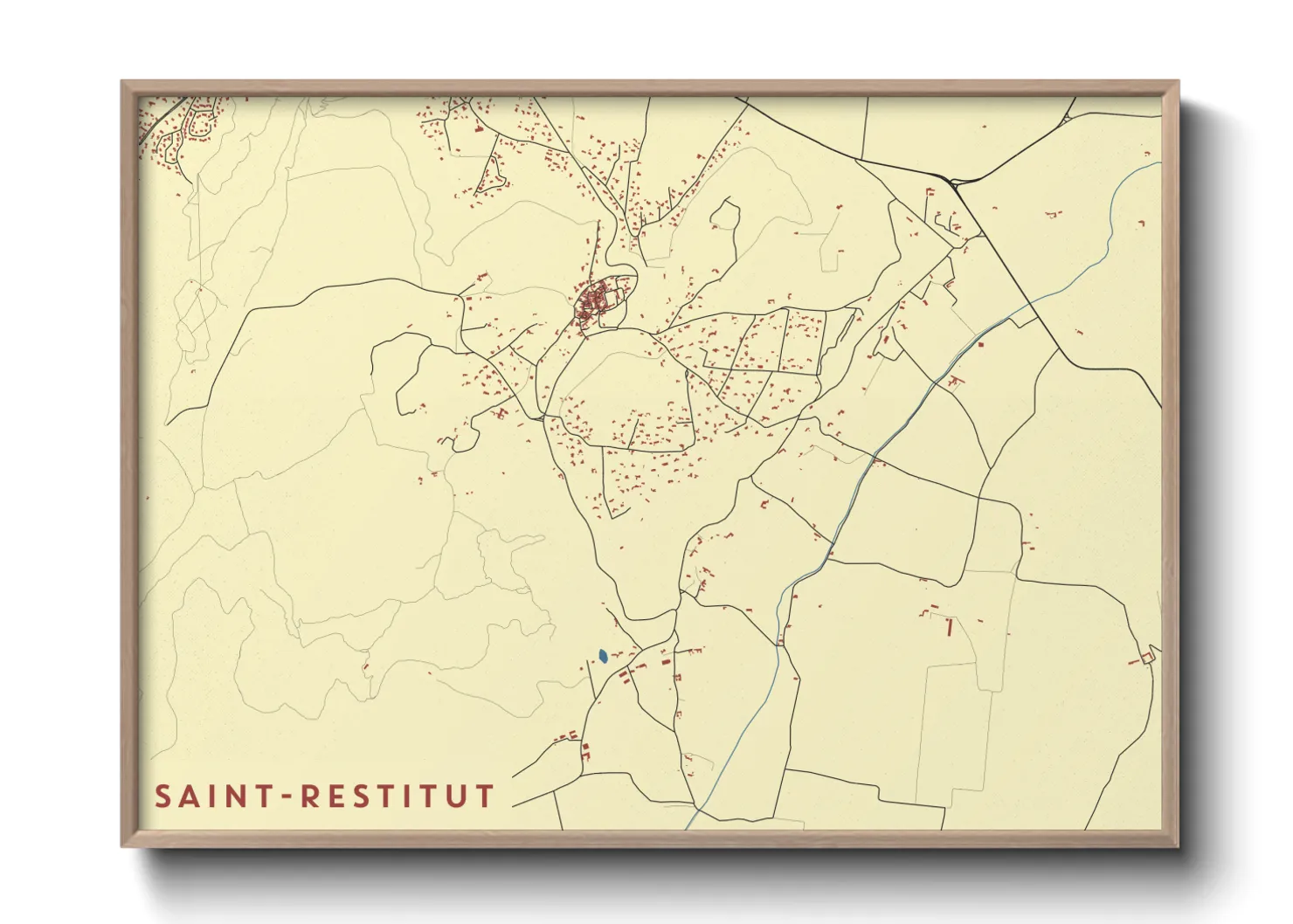 Une affiche de carte sur Saint-Restitut