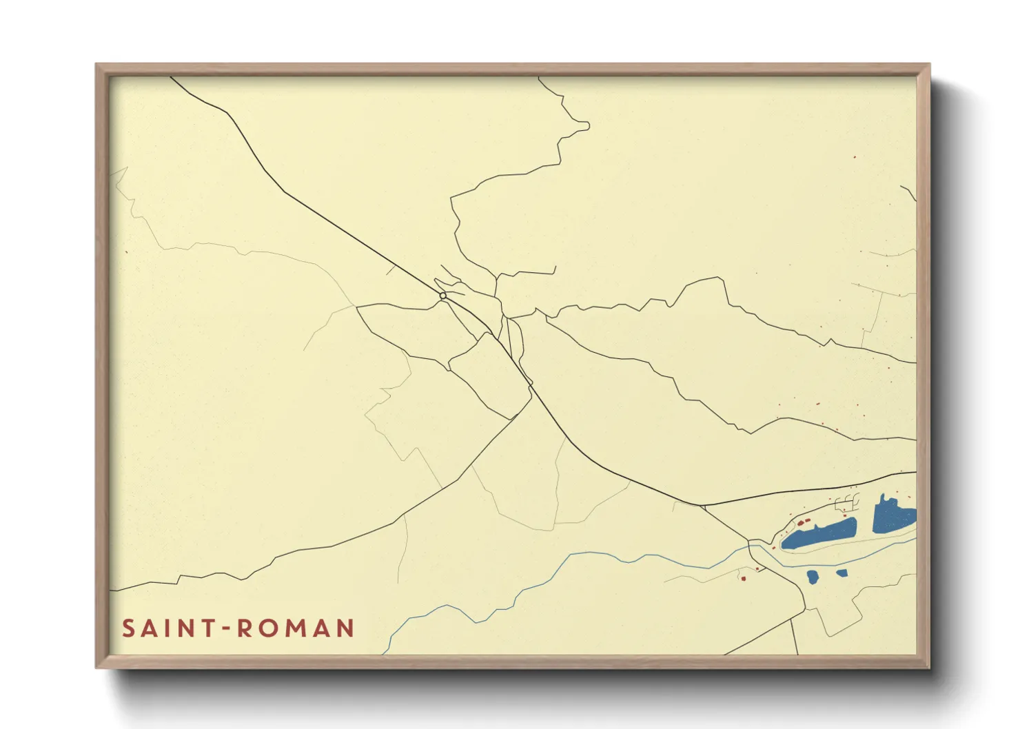 Une affiche de carte sur Saint-Roman