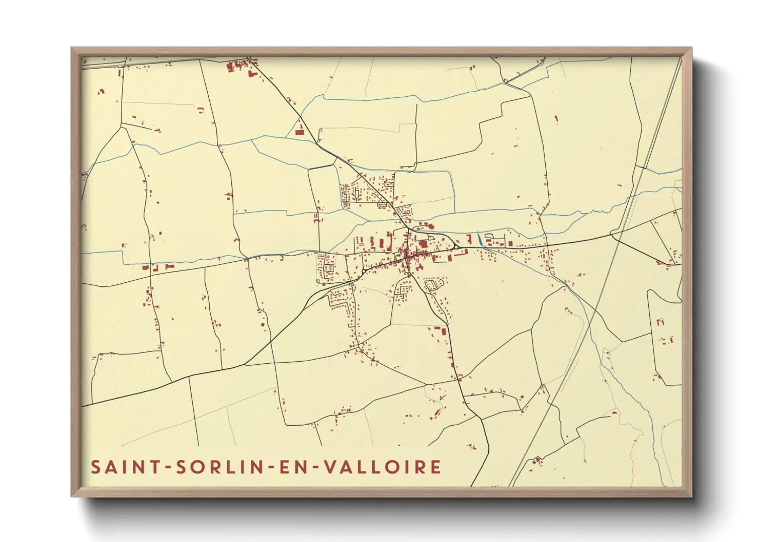 Une affiche de carte sur Saint-Sorlin-en-Valloire