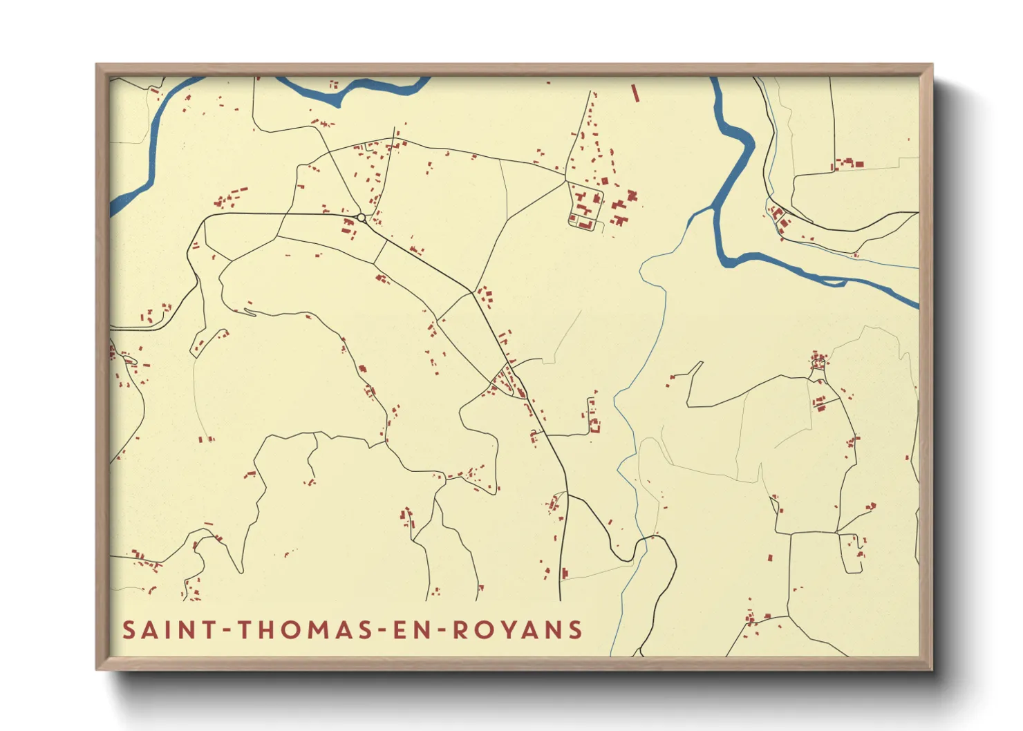 Une affiche de carte sur Saint-Thomas-en-Royans