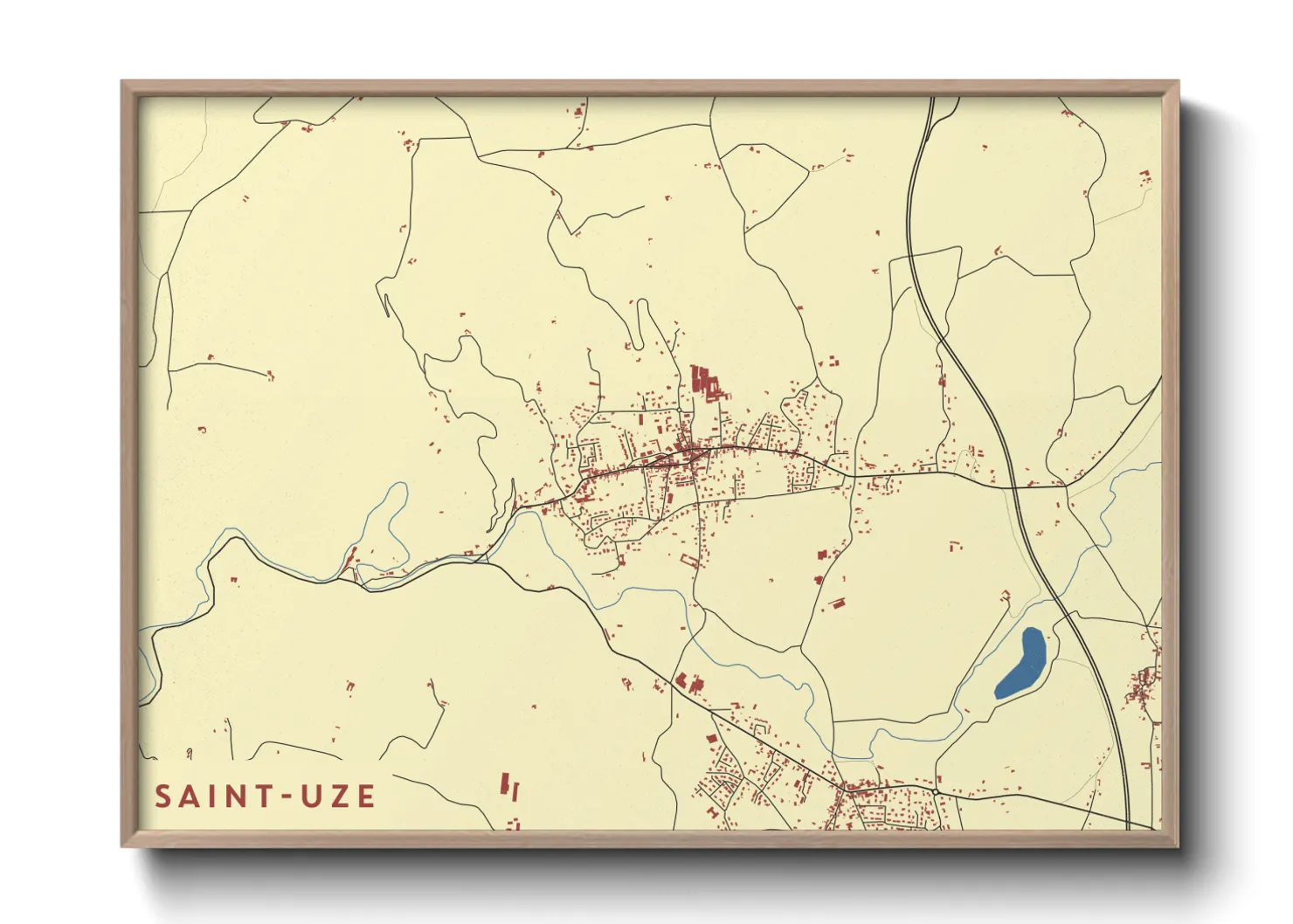 Une affiche de carte sur Saint-Uze