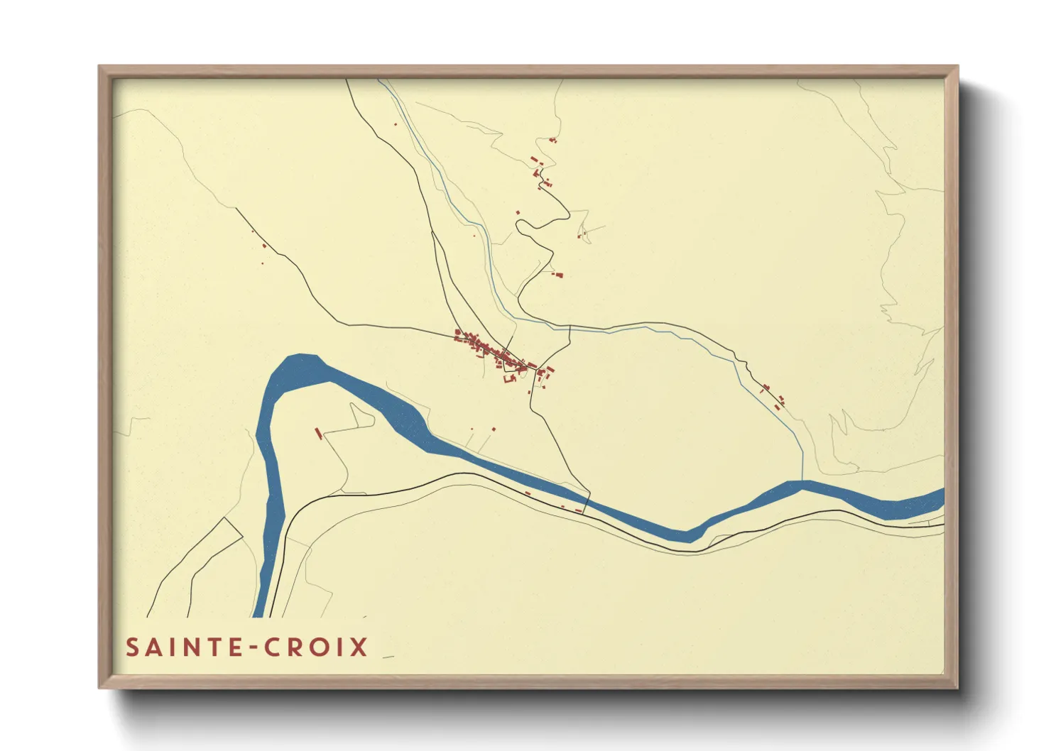 Une affiche de carte sur Sainte-Croix