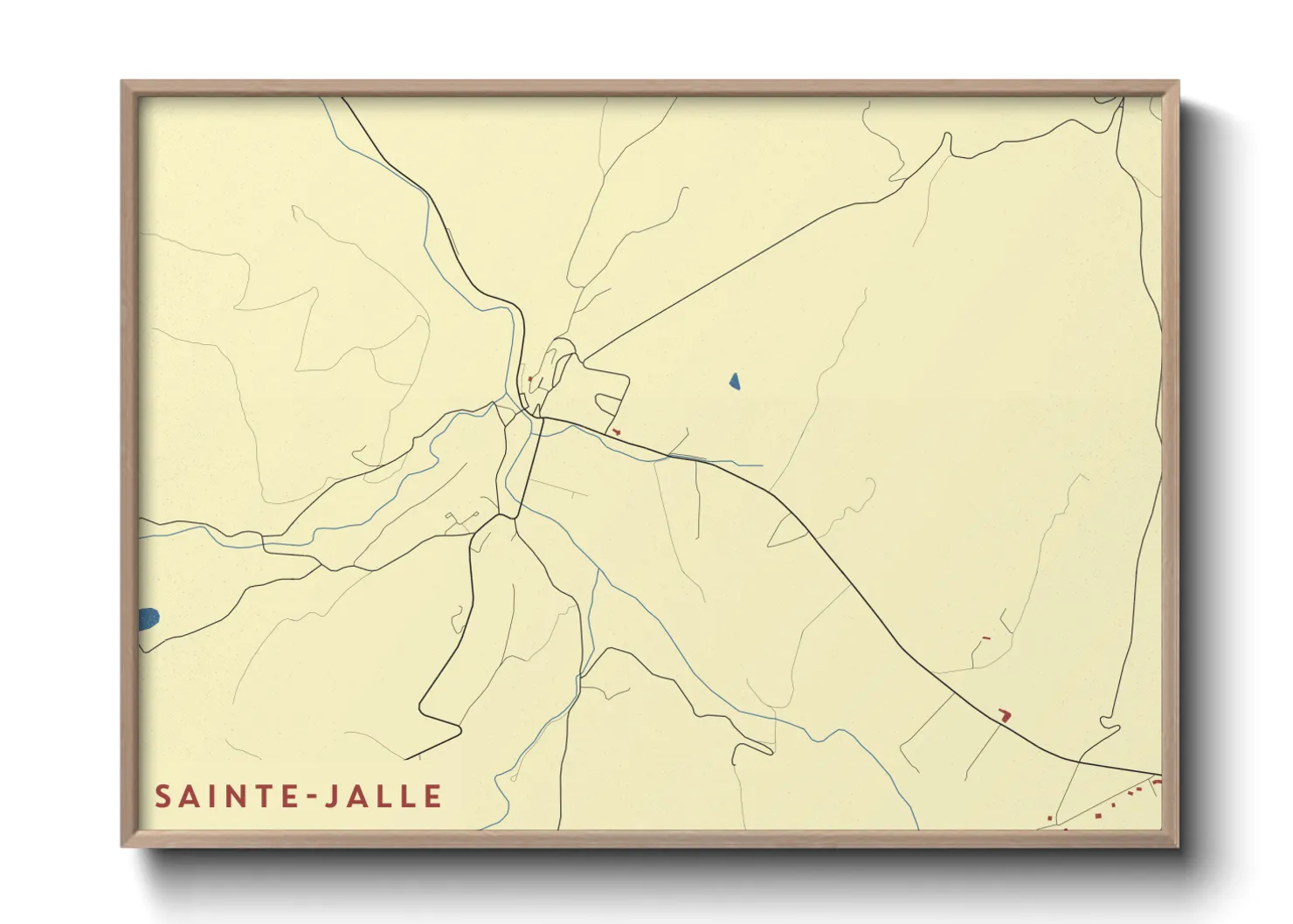 Une affiche de carte sur Sainte-Jalle