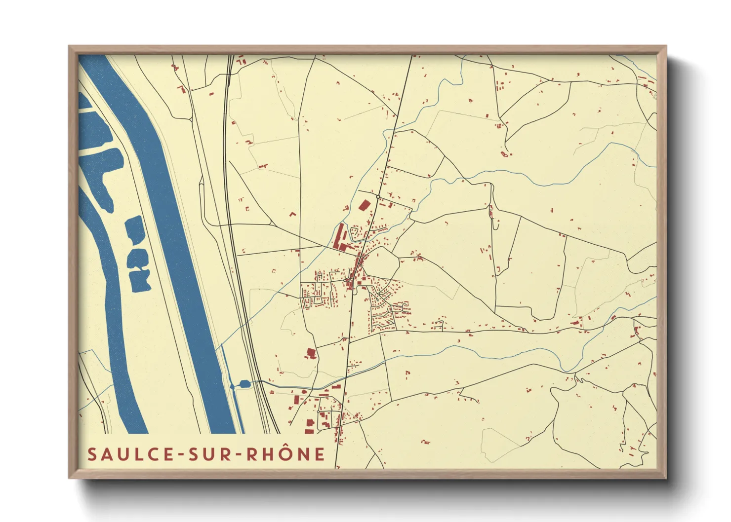 Une affiche de carte sur Saulce-sur-Rhône
