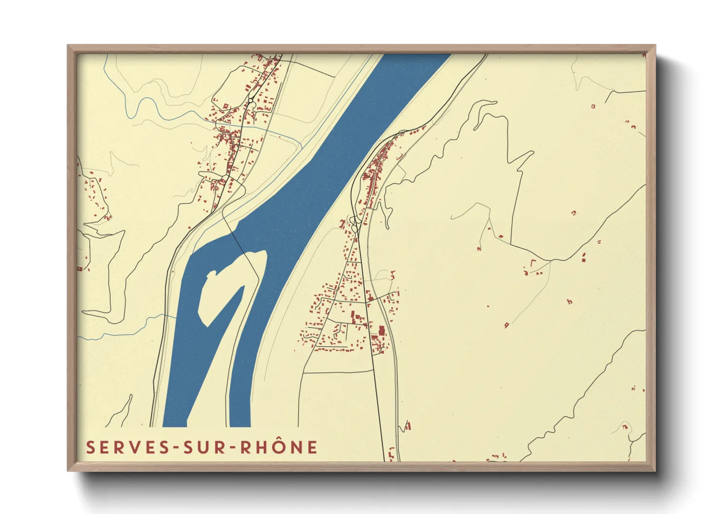 Une affiche de carte sur Serves-sur-Rhône