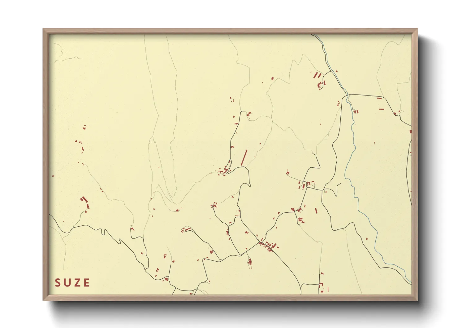 Une affiche de carte sur Suze