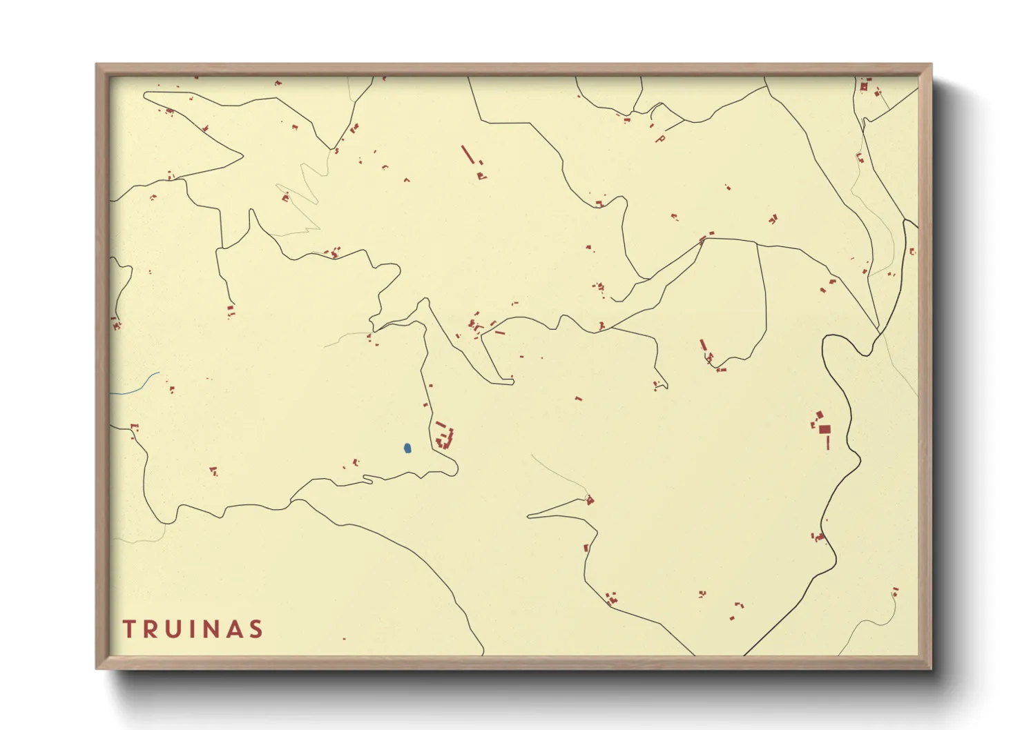 Une affiche de carte sur Truinas