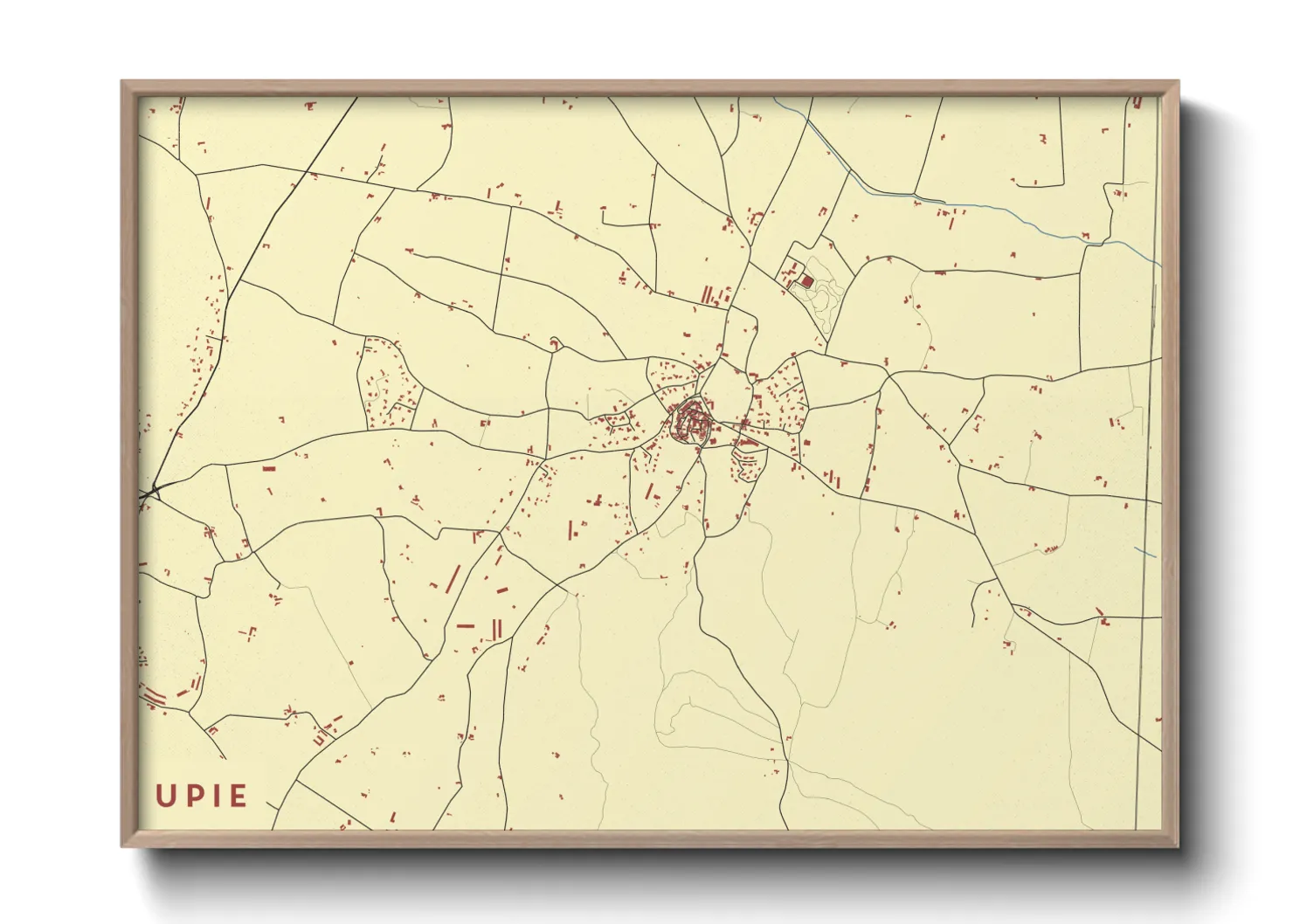 Une affiche de carte sur Upie