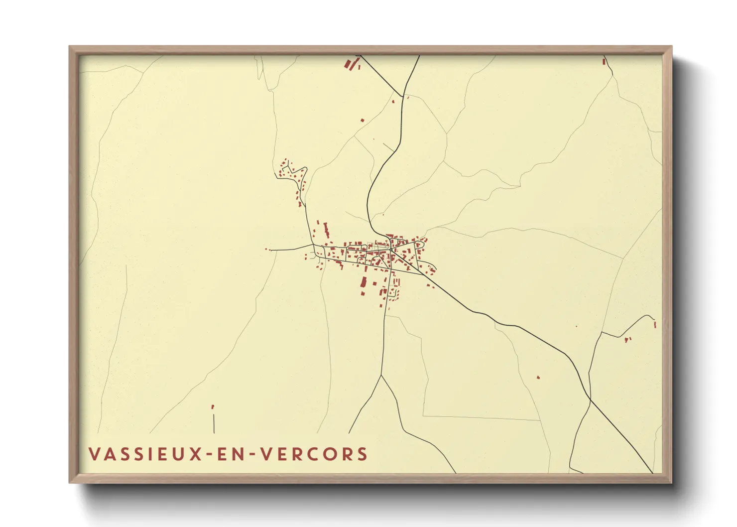 Une affiche de carte sur Vassieux-en-Vercors
