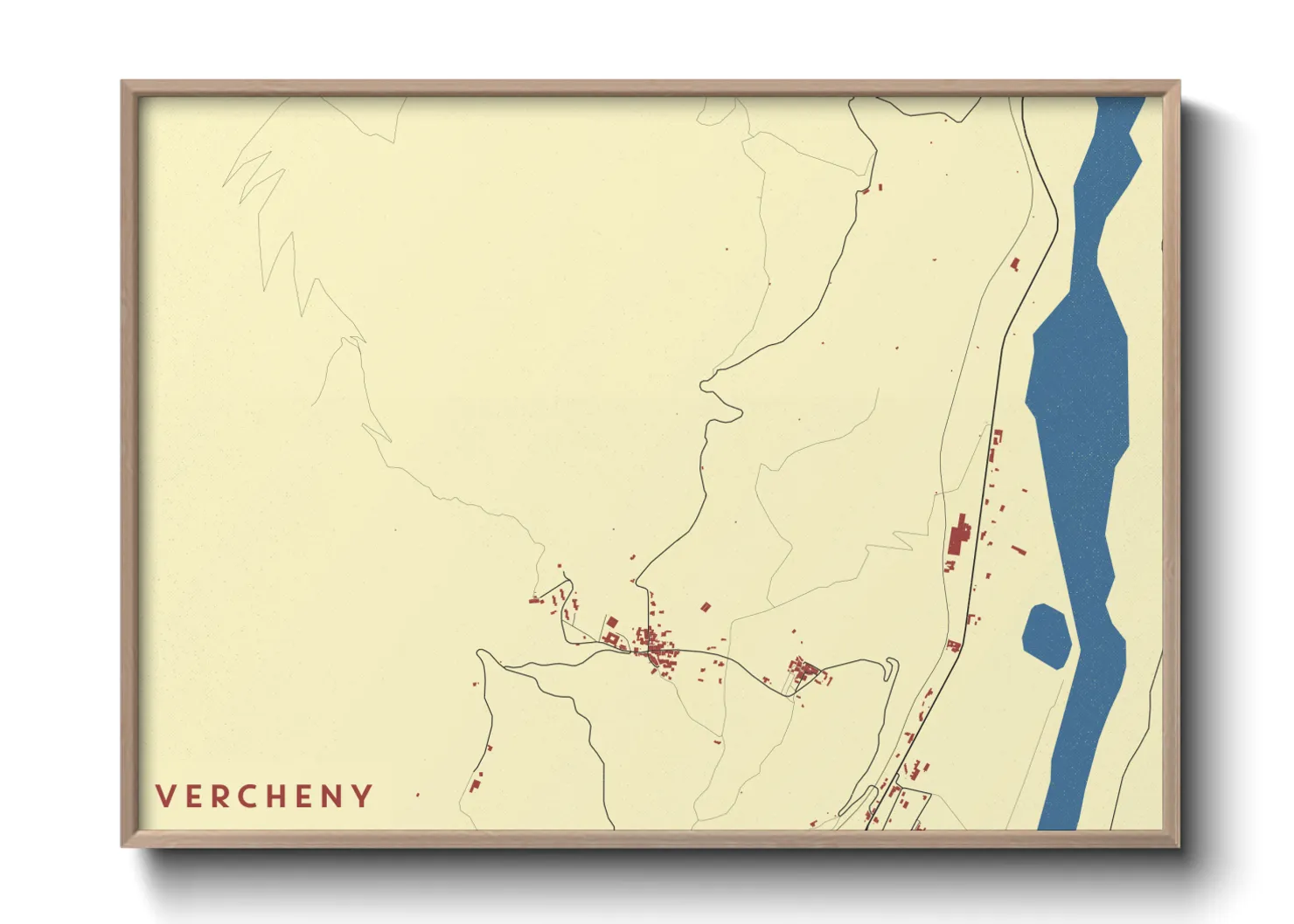 Une affiche de carte sur Vercheny