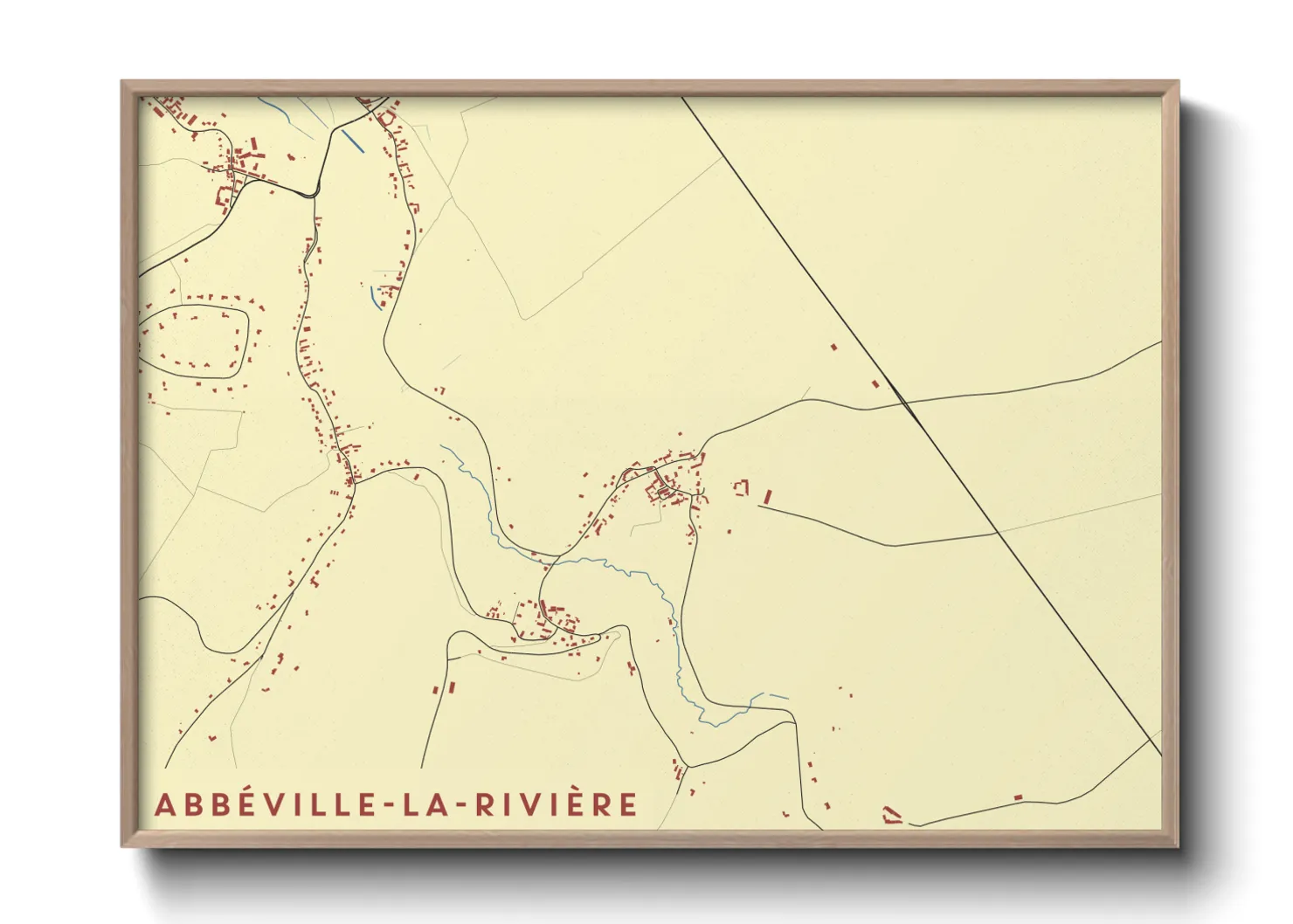 Une affiche de carte sur Abbéville-la-Rivière