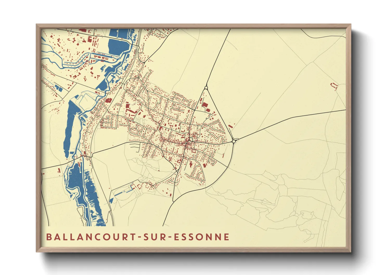 Une affiche de carte sur Ballancourt-sur-Essonne