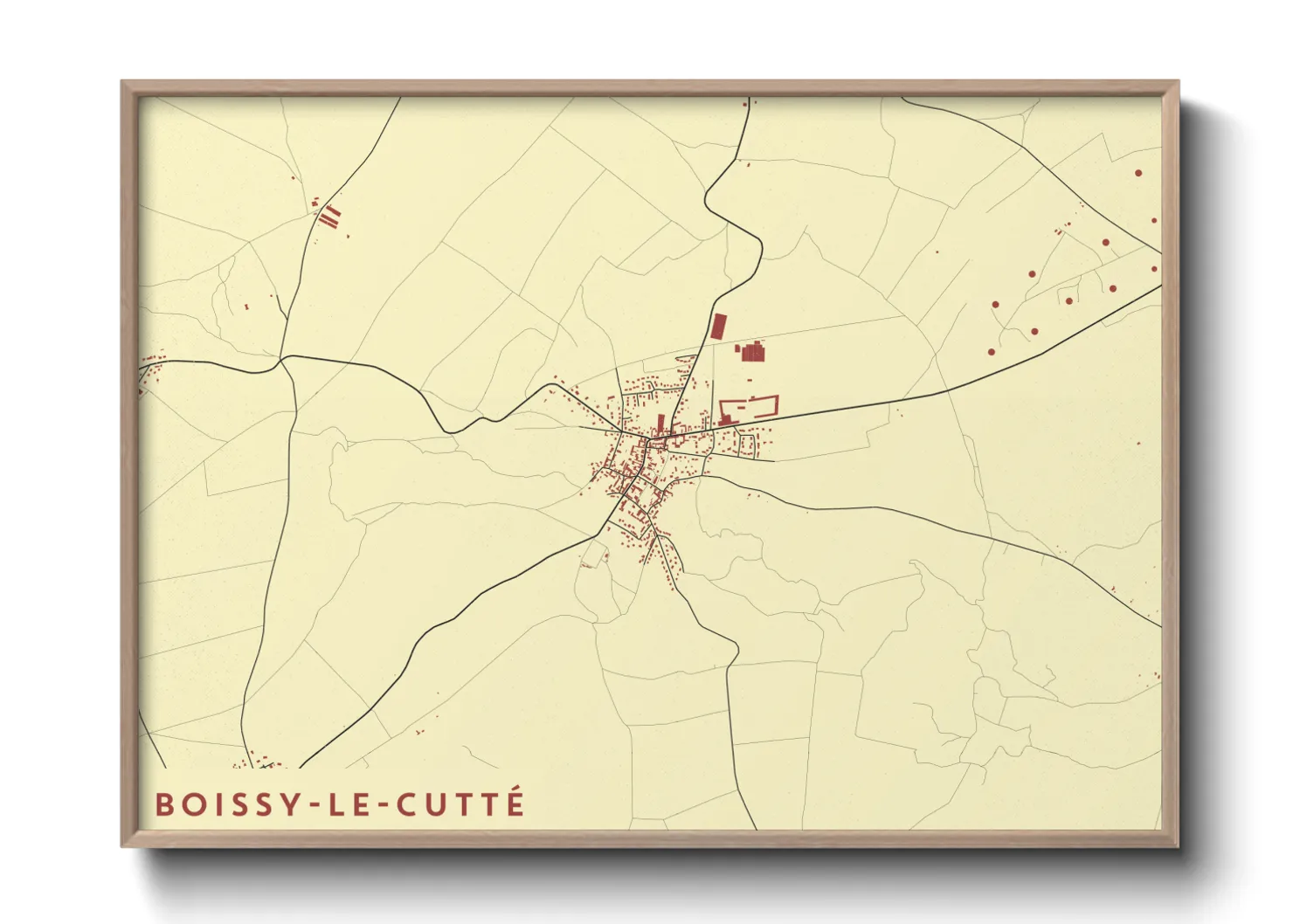 Une affiche de carte sur Boissy-le-Cutté