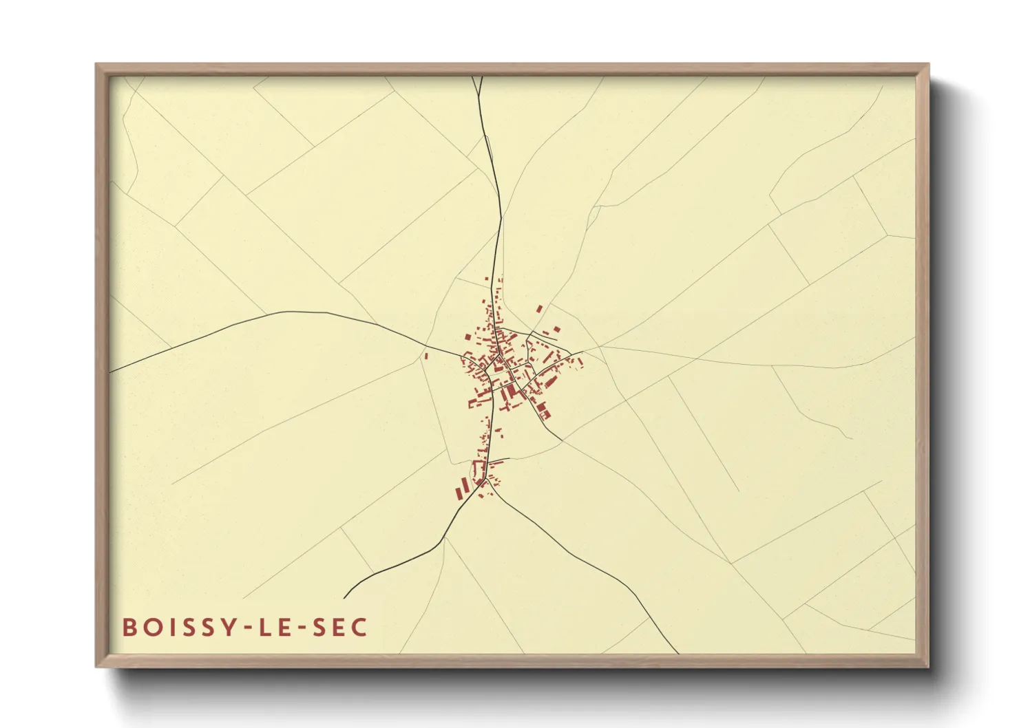 Une affiche de carte sur Boissy-le-Sec