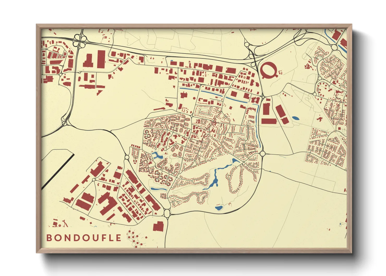 Une affiche de carte sur Bondoufle