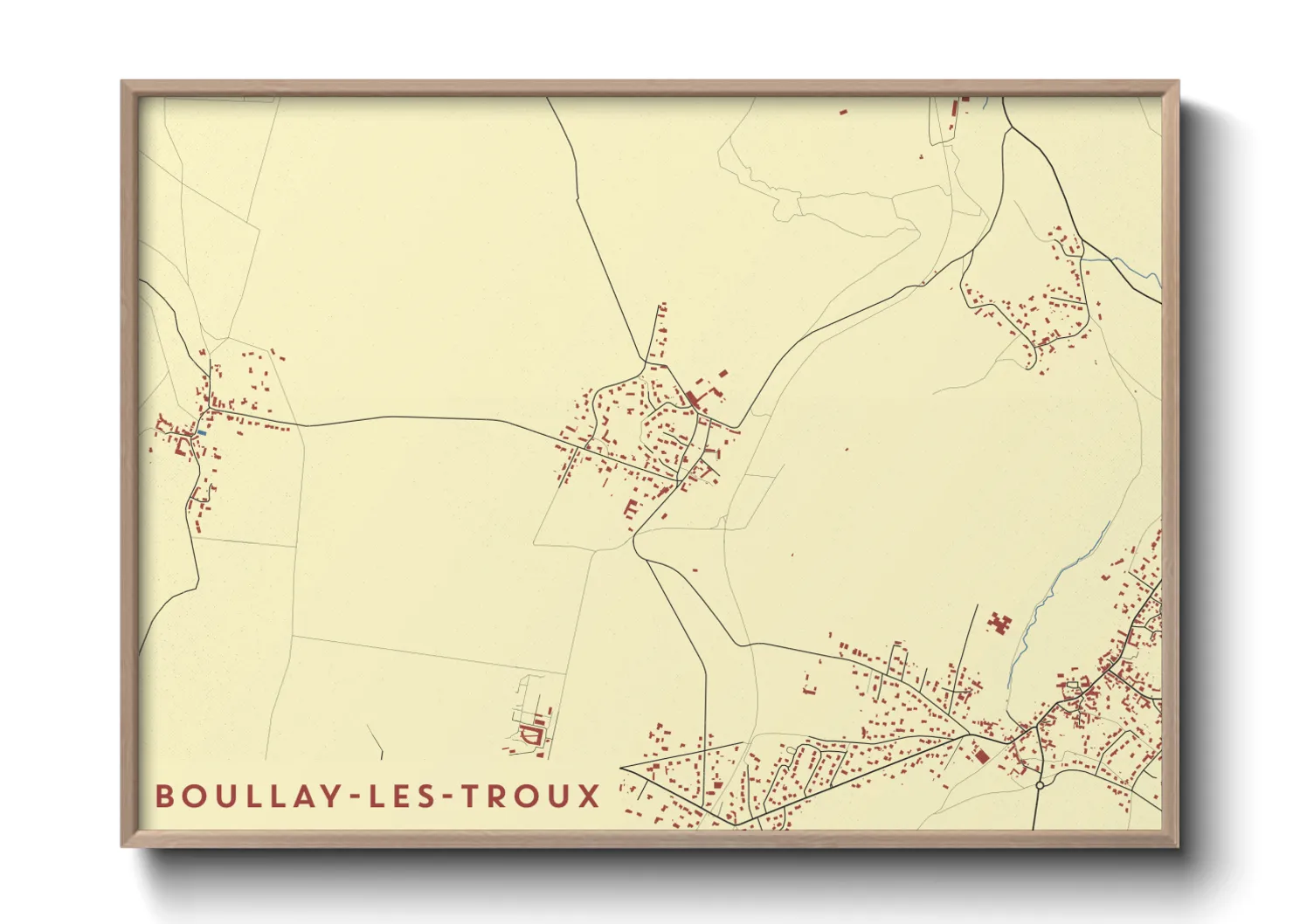 Une affiche de carte sur Boullay-les-Troux