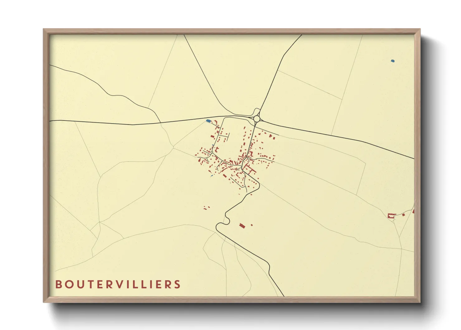 Une affiche de carte sur Boutervilliers