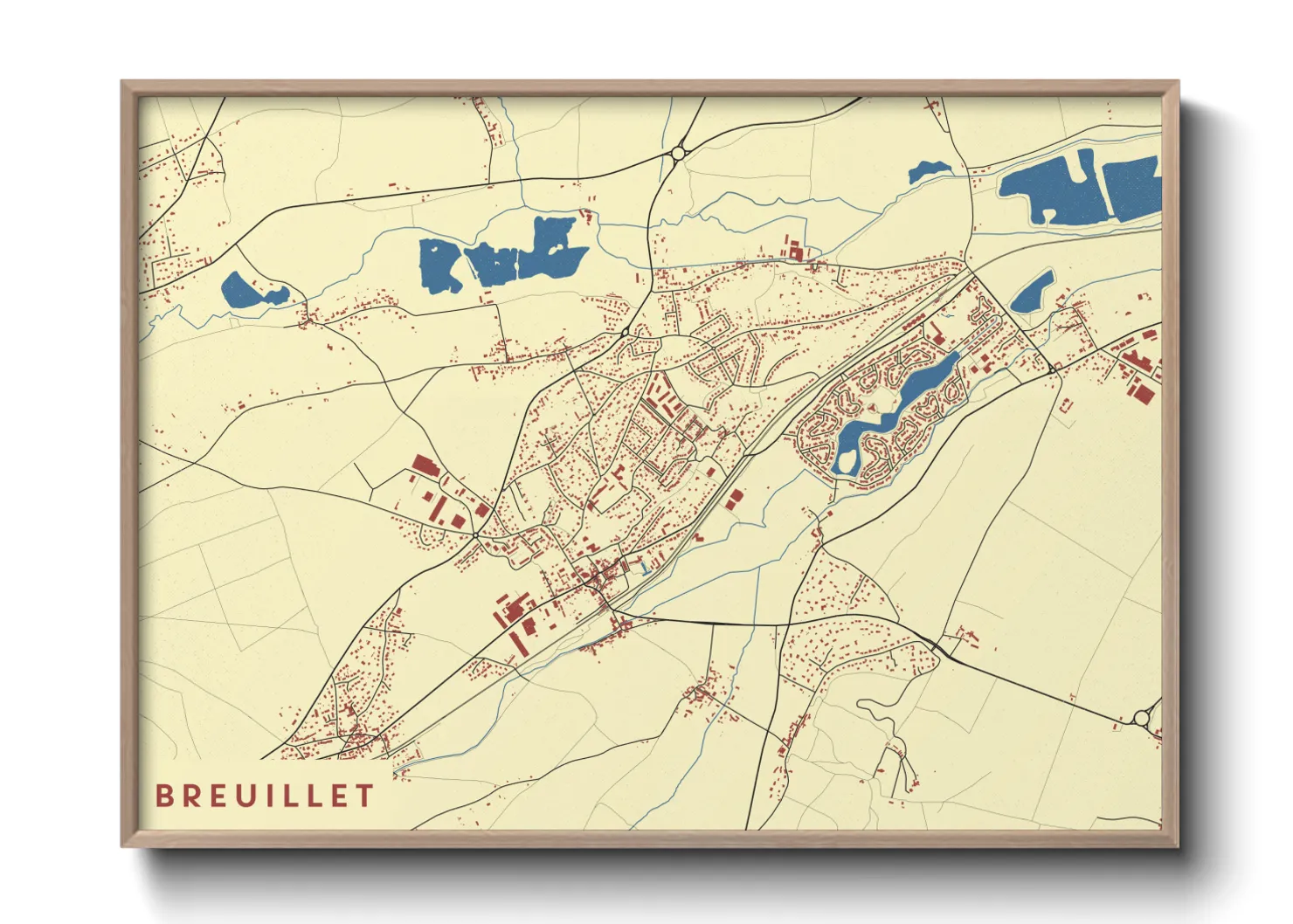 Une affiche de carte sur Breuillet