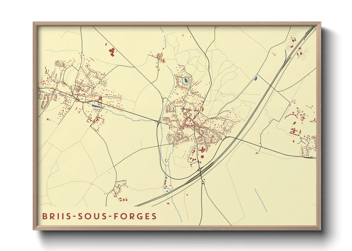 Une affiche de carte sur Briis-sous-Forges
