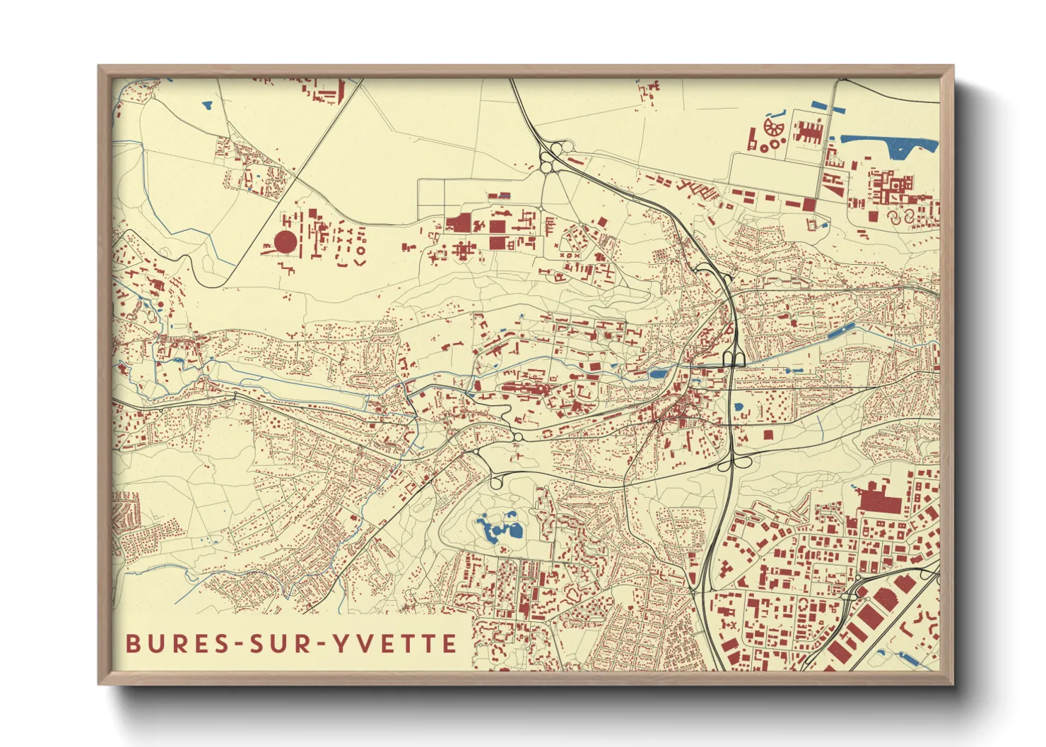 Une affiche de carte sur Bures-sur-Yvette