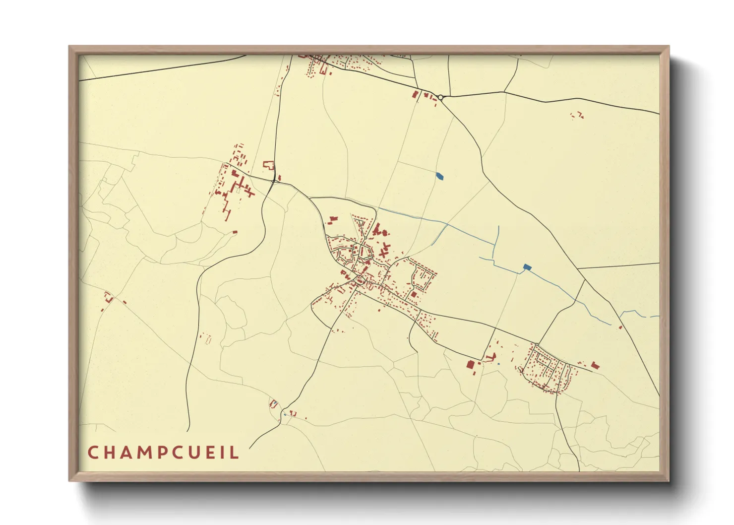 Une affiche de carte sur Champcueil