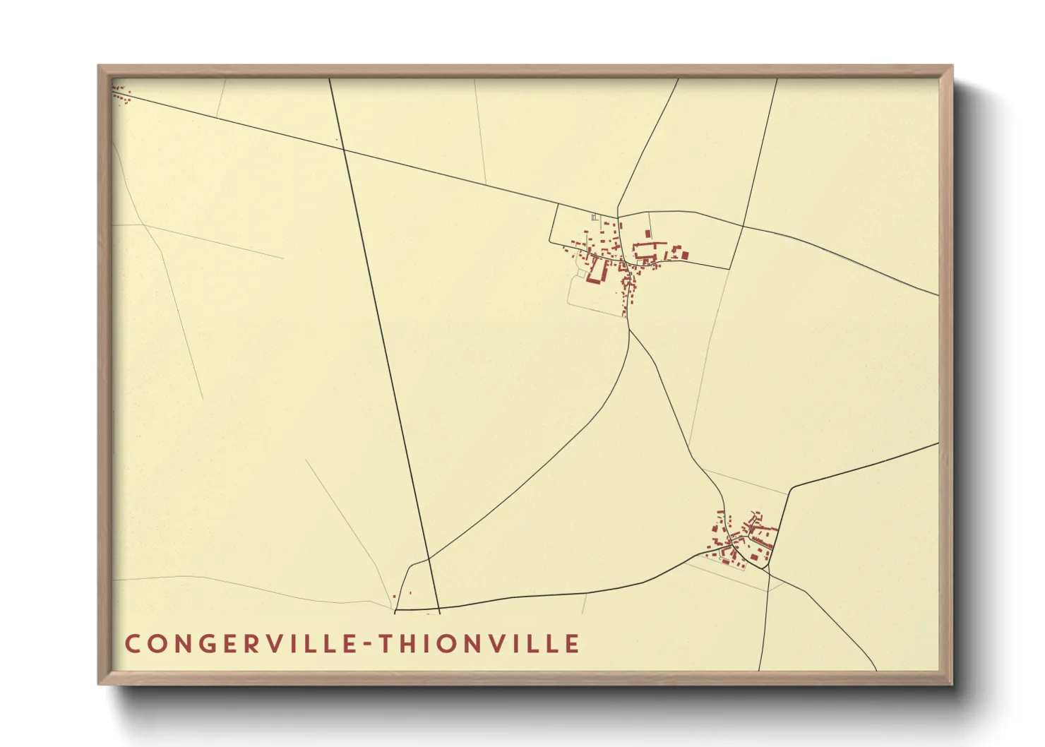 Une affiche de carte sur Congerville-Thionville