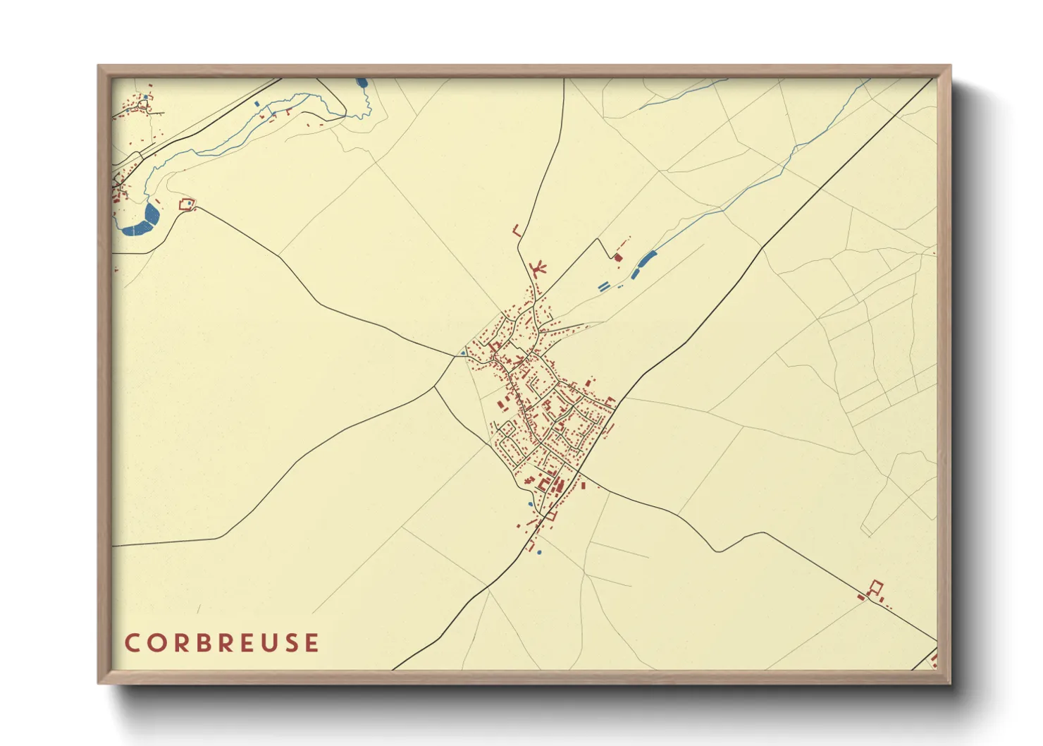 Une affiche de carte sur Corbreuse
