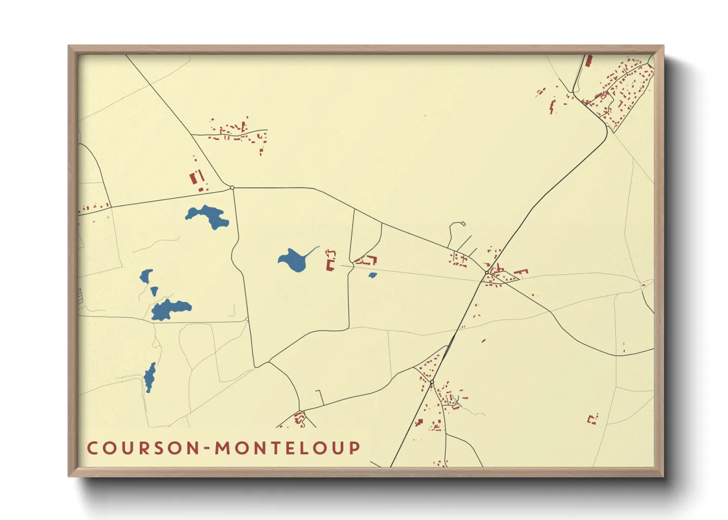 Une affiche de carte sur Courson-Monteloup