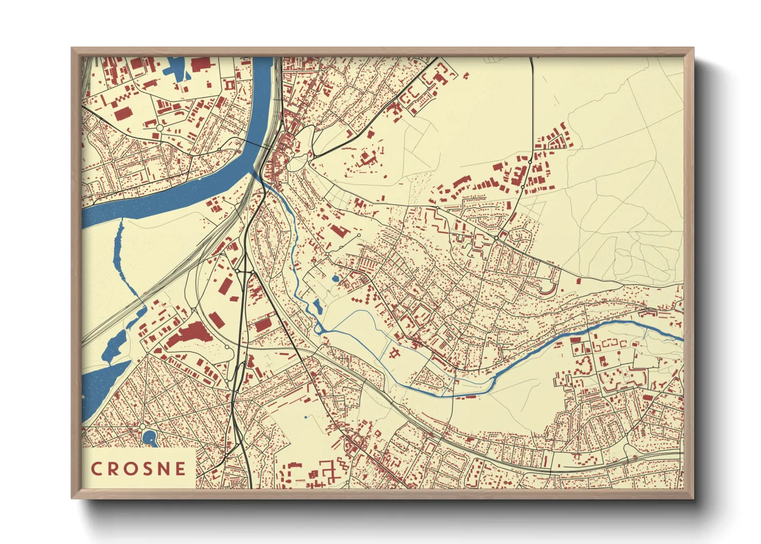 Une affiche de carte sur Crosne