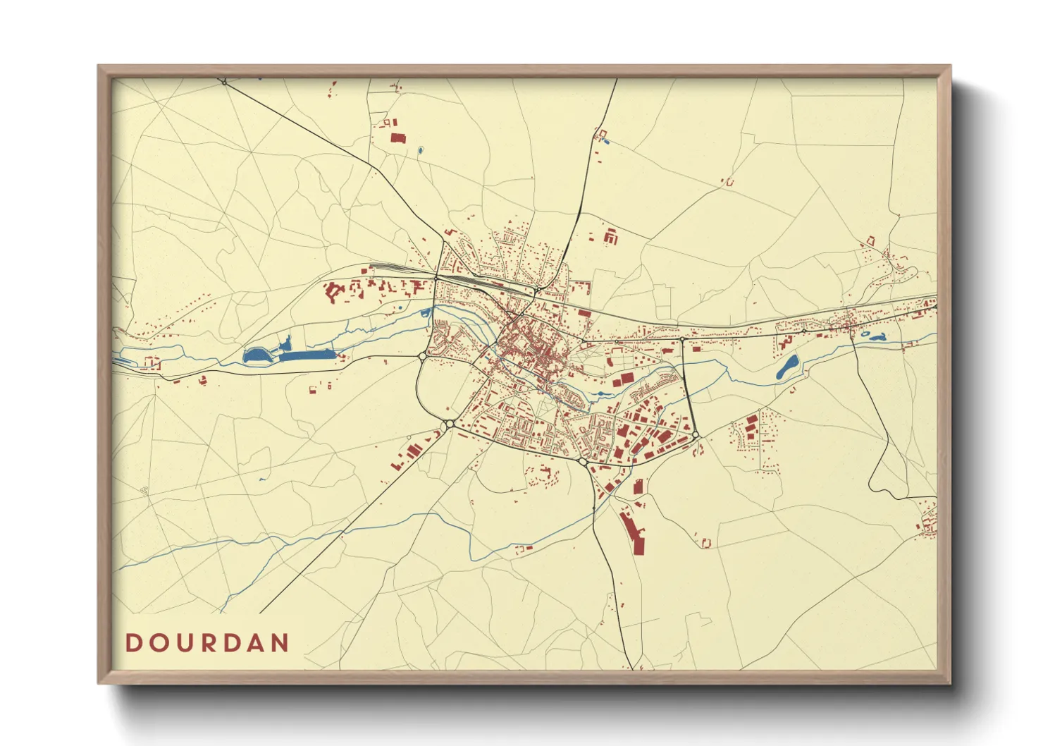 Une affiche de carte sur Dourdan