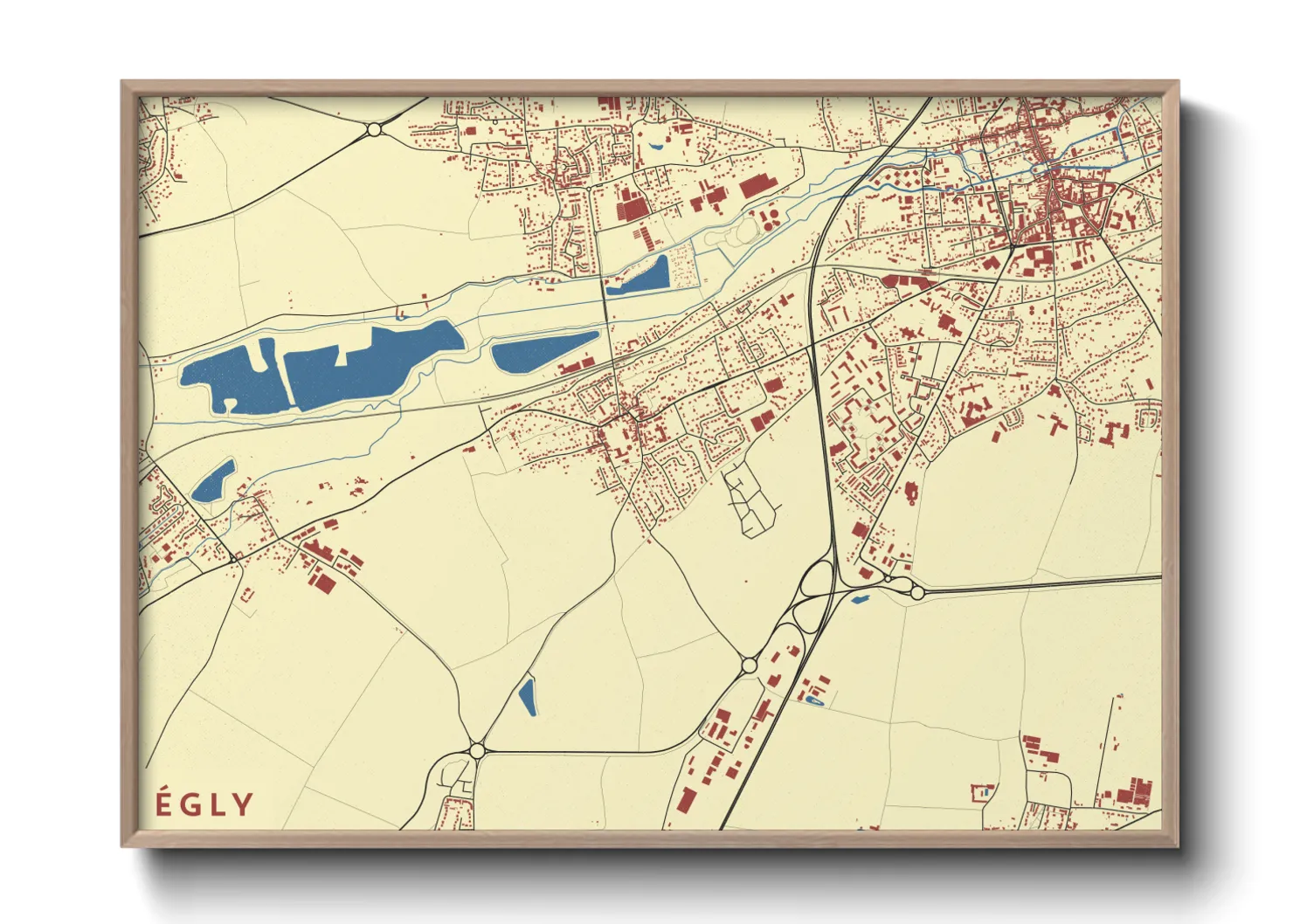 Une affiche de carte sur Égly