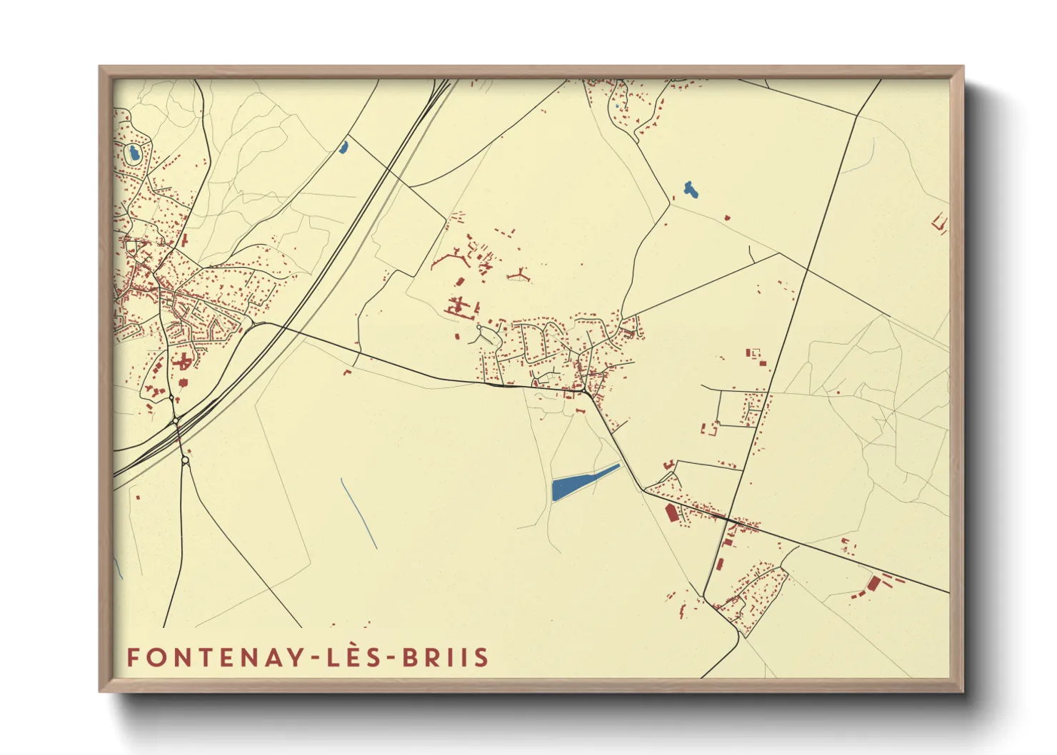 Une affiche de carte sur Fontenay-lès-Briis