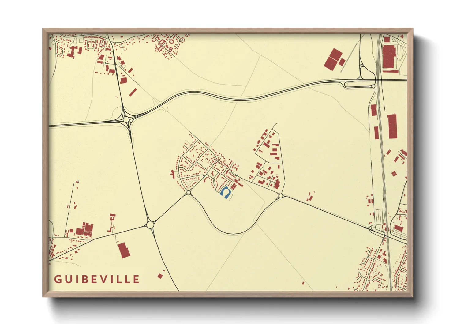 Une affiche de carte sur Guibeville