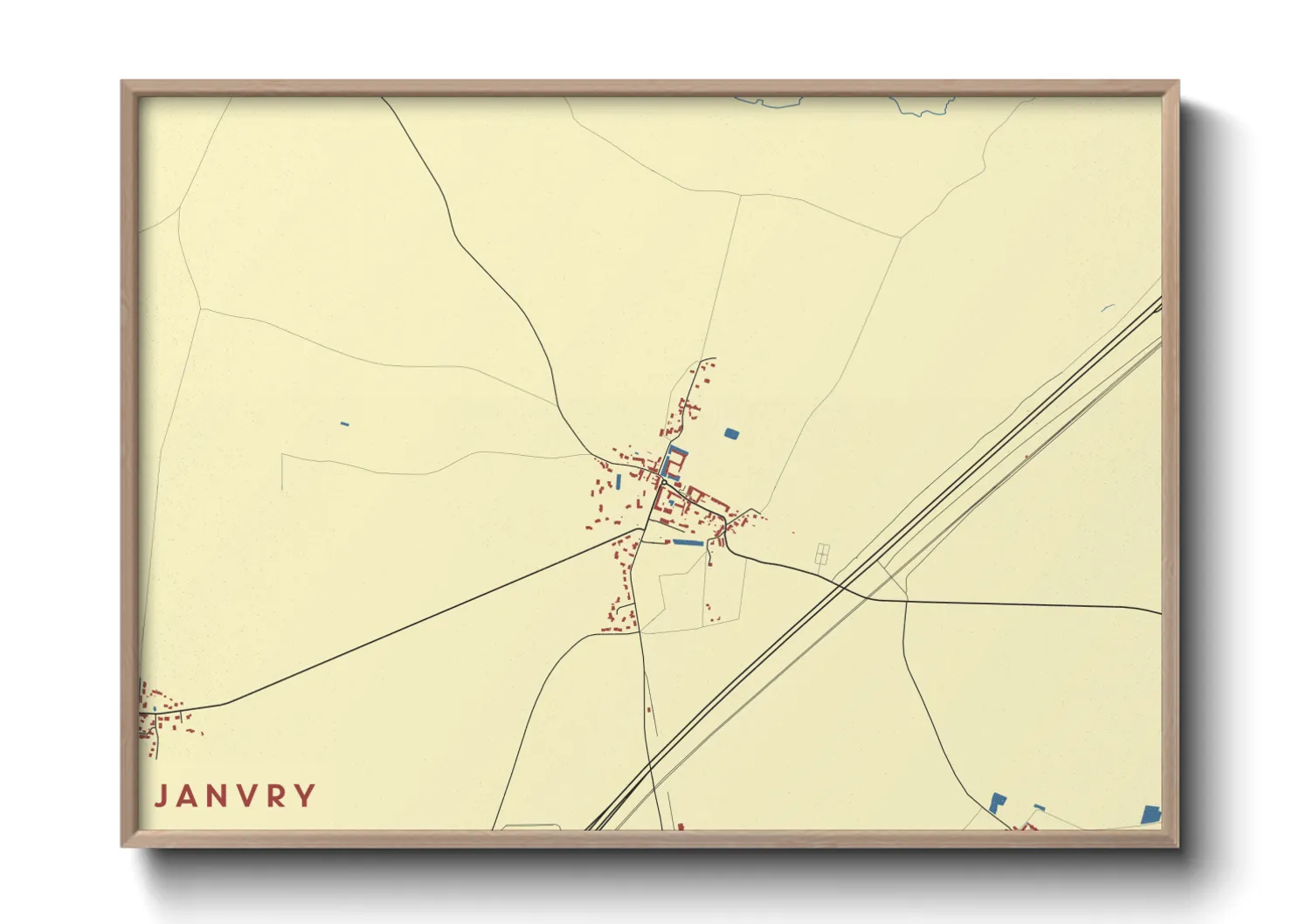 Une affiche de carte sur Janvry