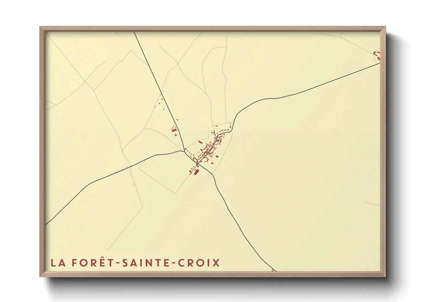 Une affiche de carte sur La Forêt-Sainte-Croix