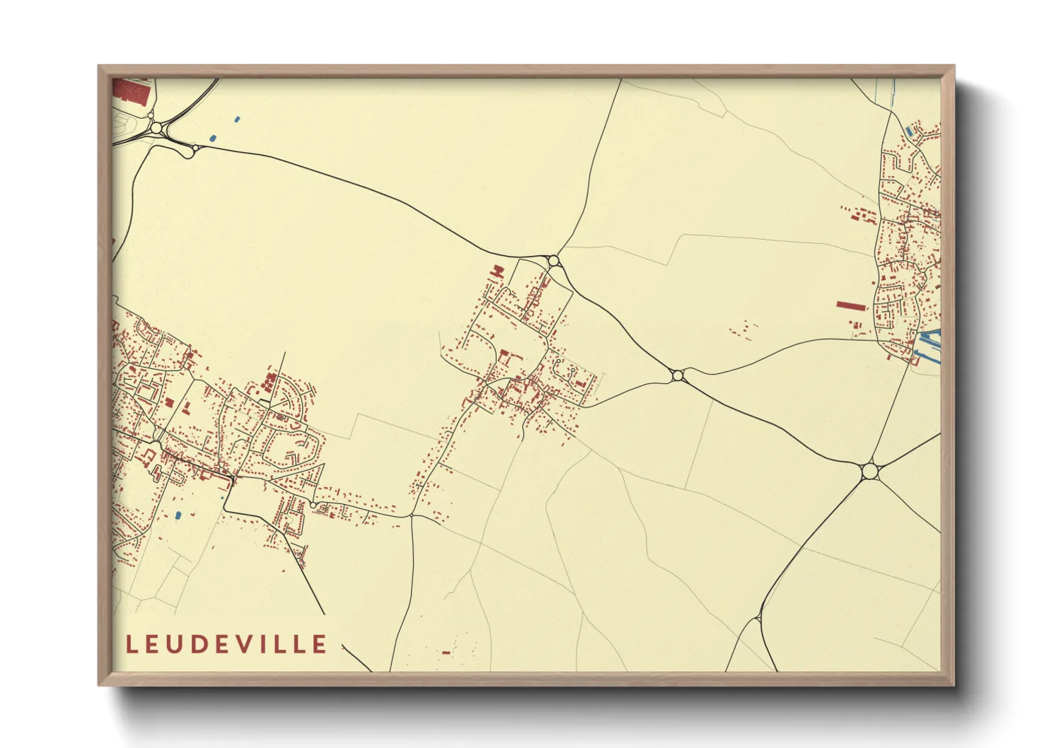 Une affiche de carte sur Leudeville