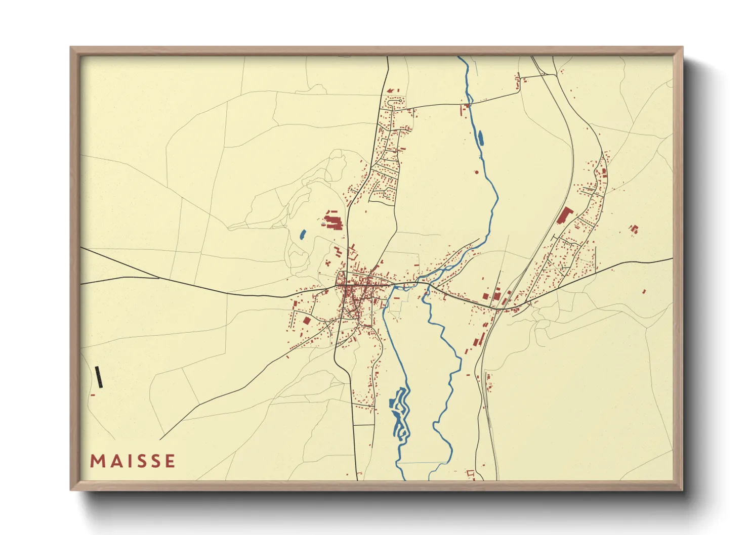 Une affiche de carte sur Maisse